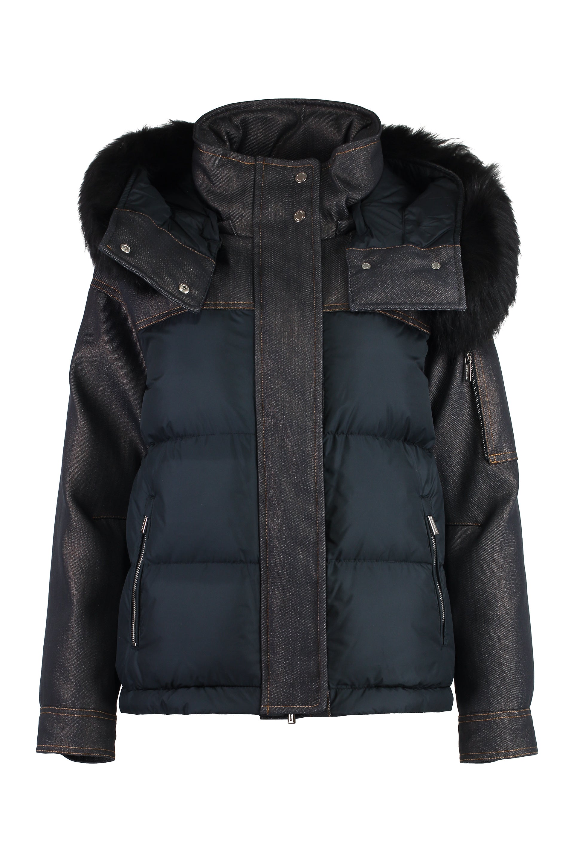 Fur trim hood parka
