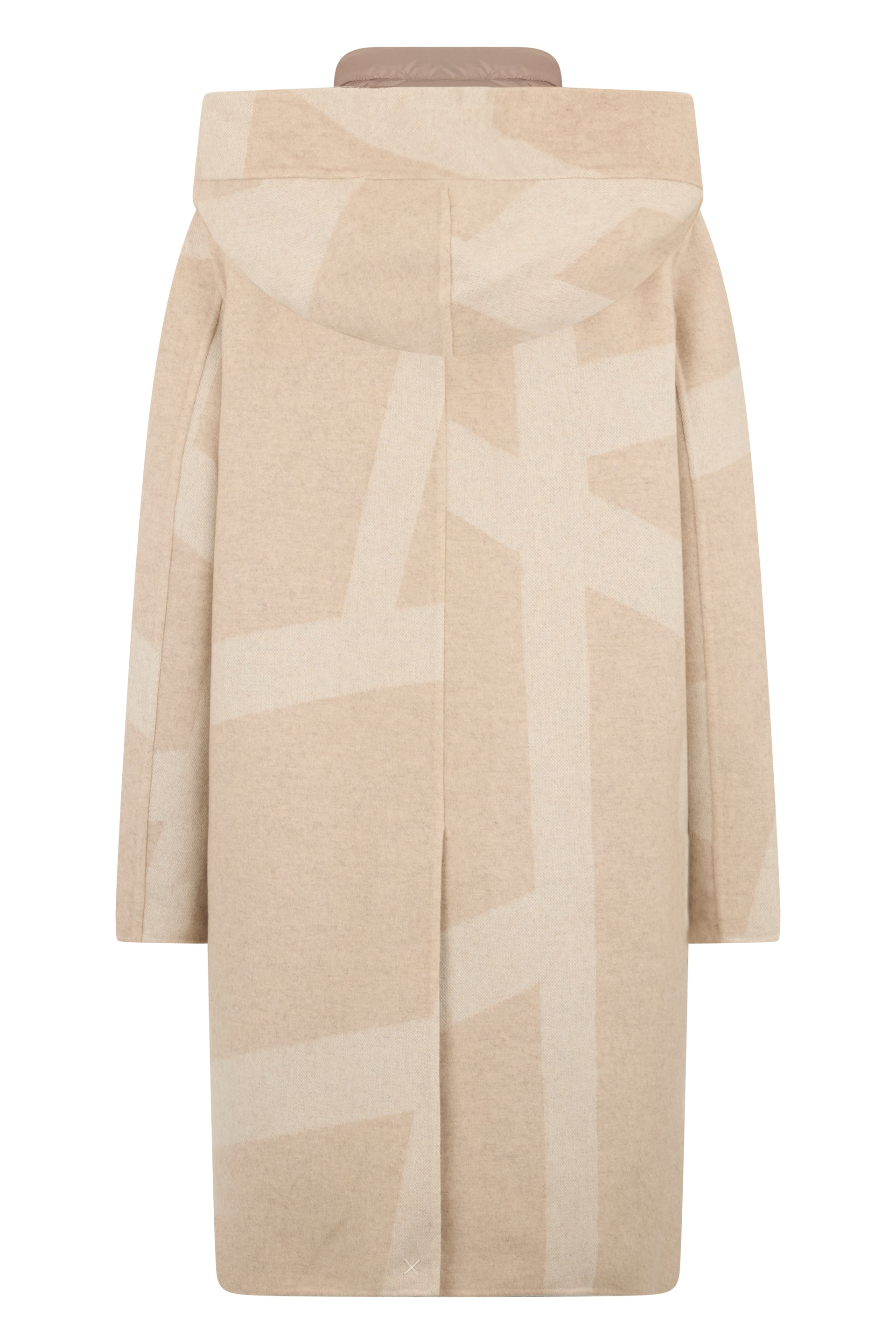 Elegant beige jacket with soft lined collar