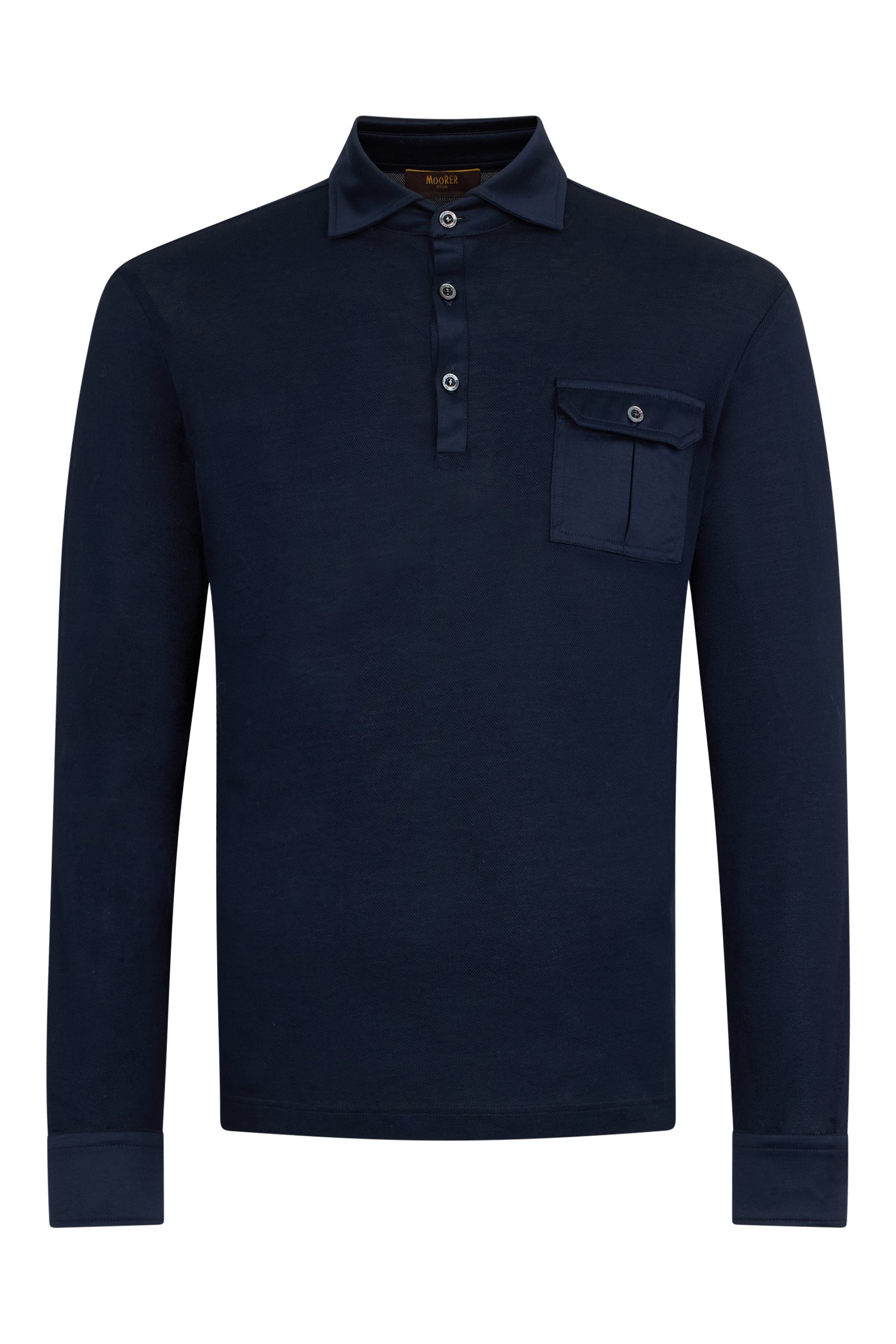 Dark blue polo shirt with zip elegant
