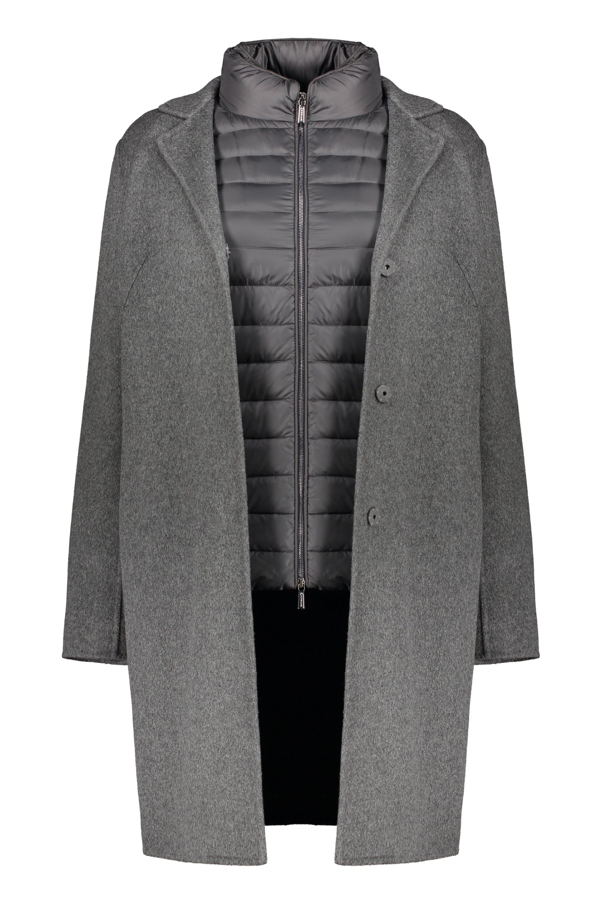 Coat with removable down lining