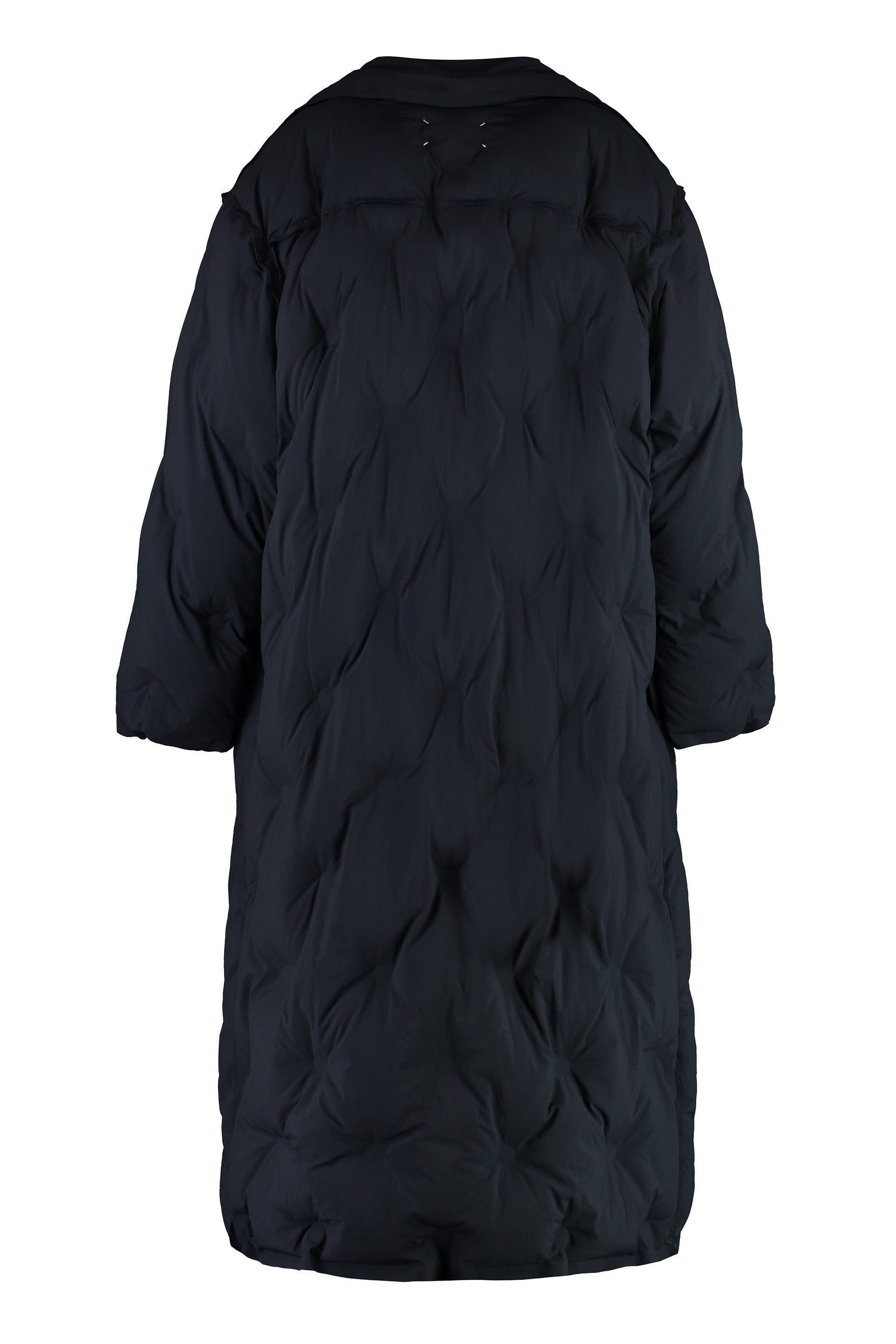 Padded techno fabric coat