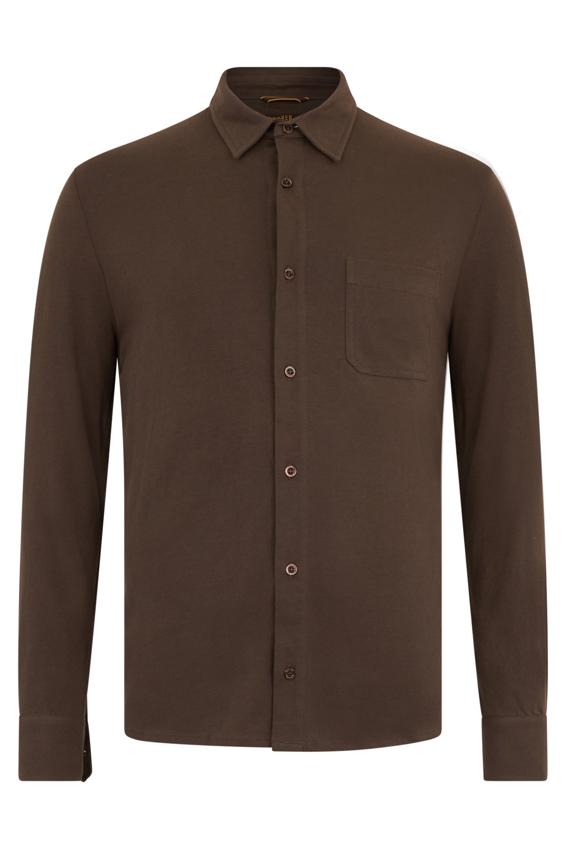Elegant brown shirt with long sleeves.