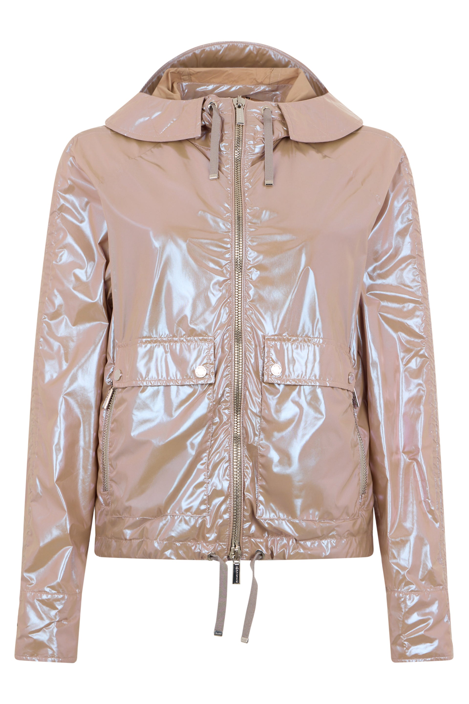 Lightweight shimmering jacket with adjustable zip