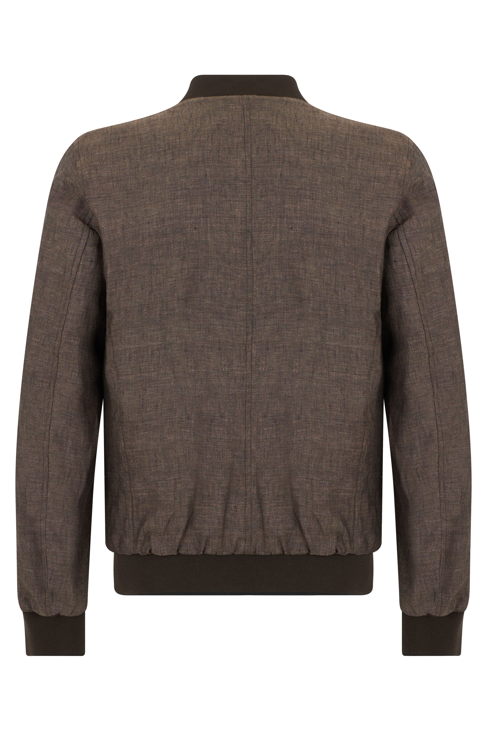 Brown bomber jacket with zipper