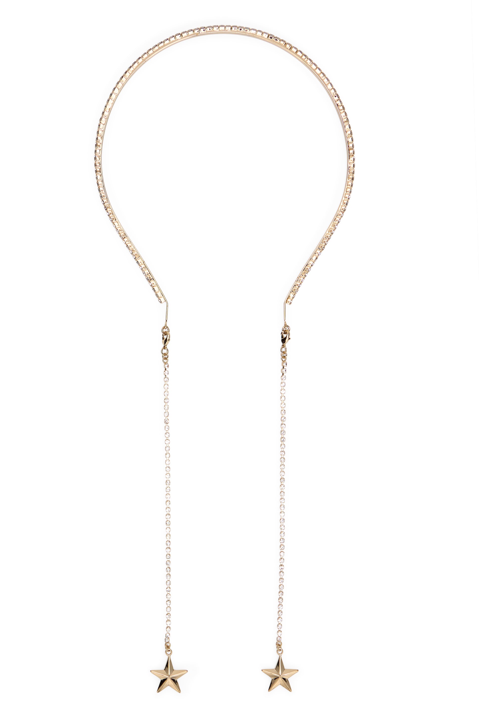 Elegant minimalist headband with refined pendants.