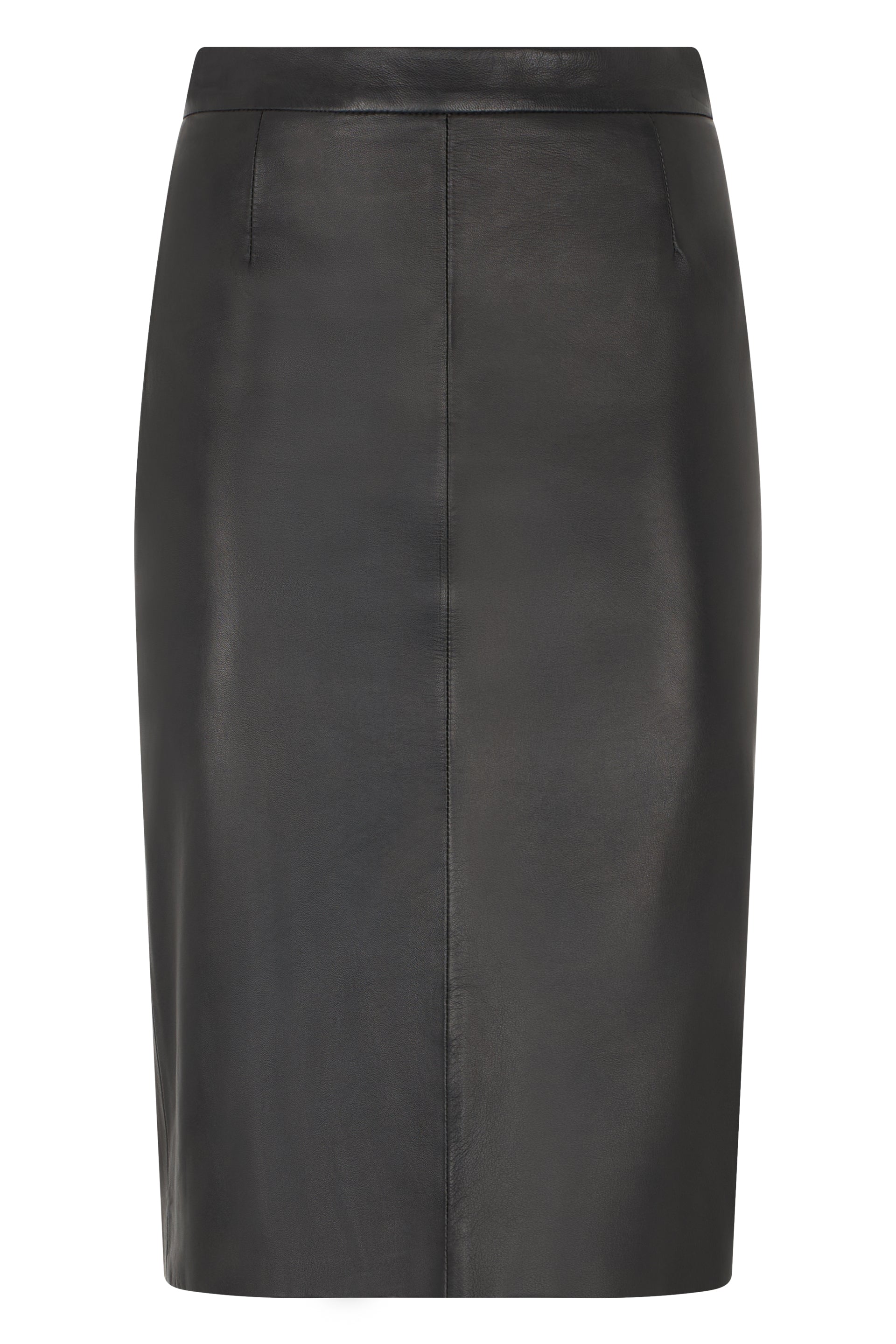 Black leather dress in a fitted design with elegant and versatile style.