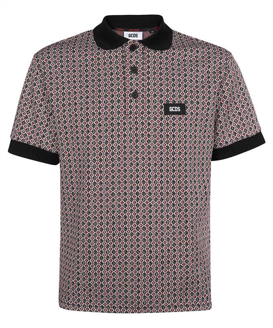 Jacquard knit polo shirt