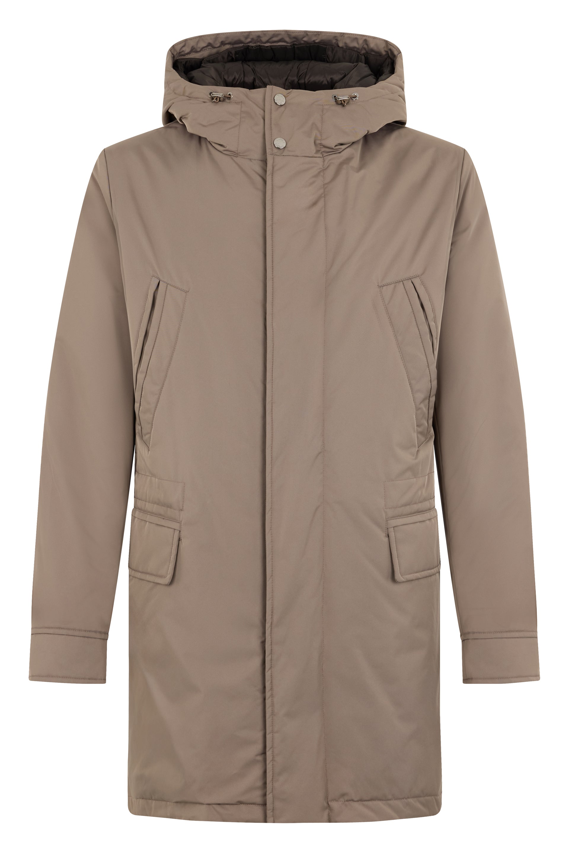 Long coat with hood, stylish and versatile