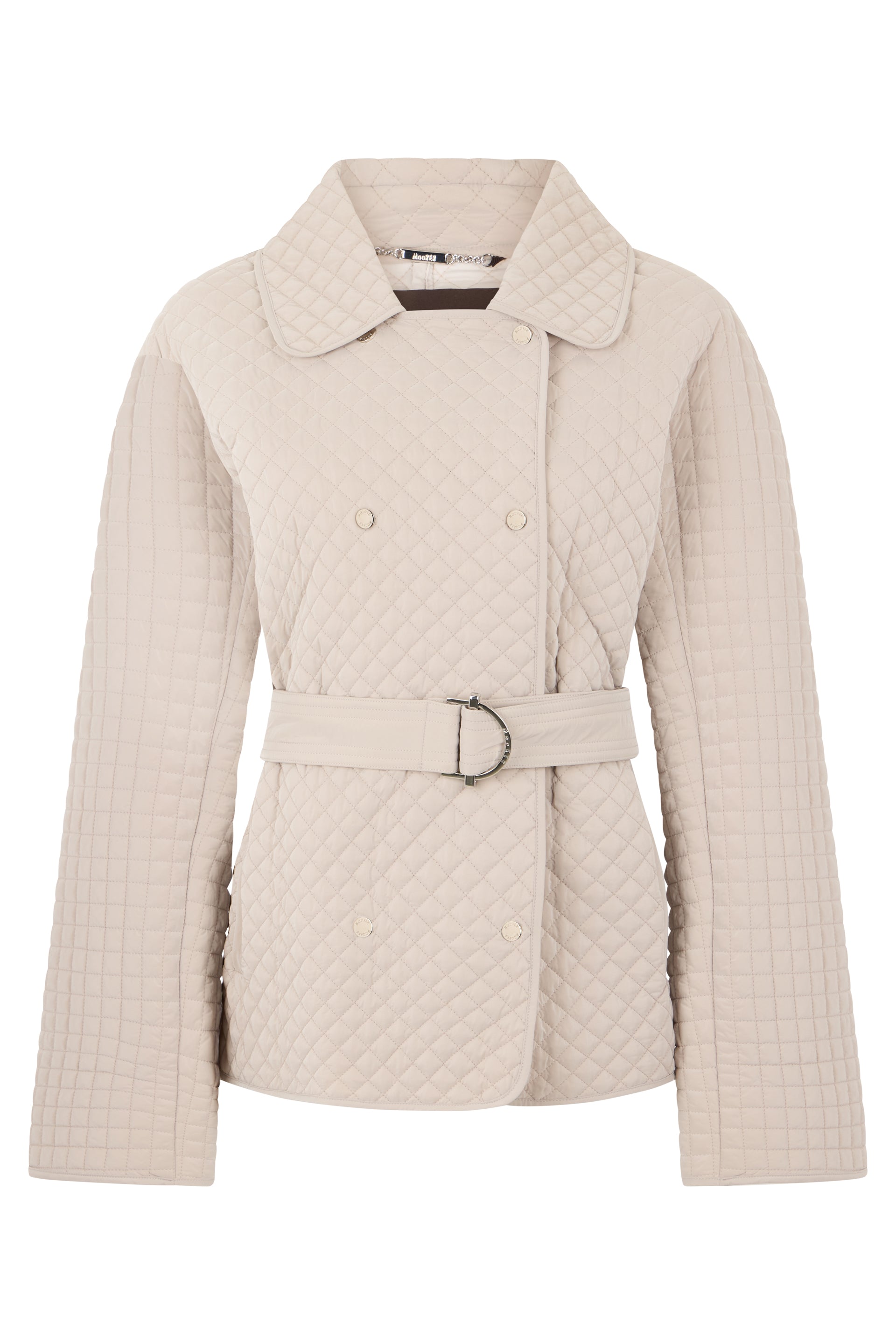 Elegant beige jacket with belt