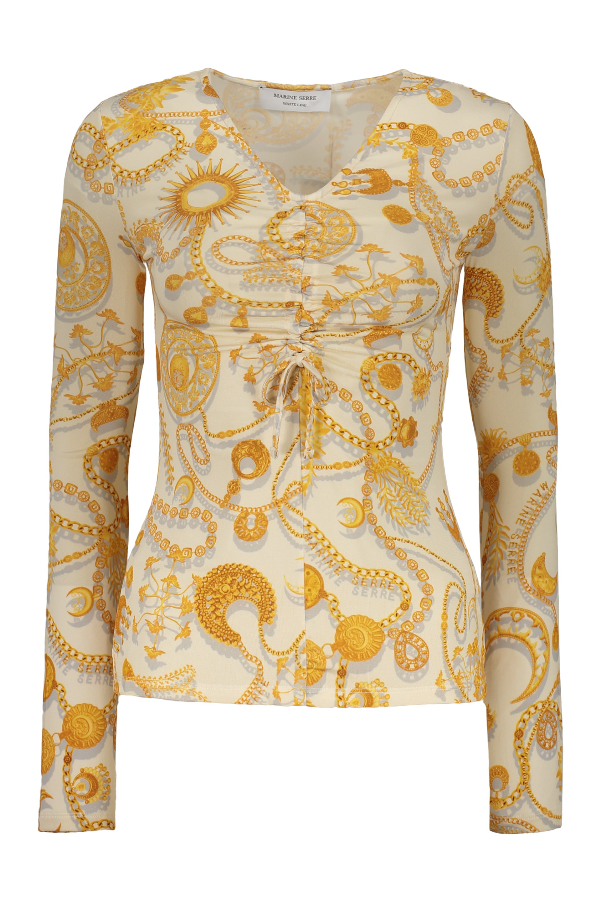 Printed long-sleeve top