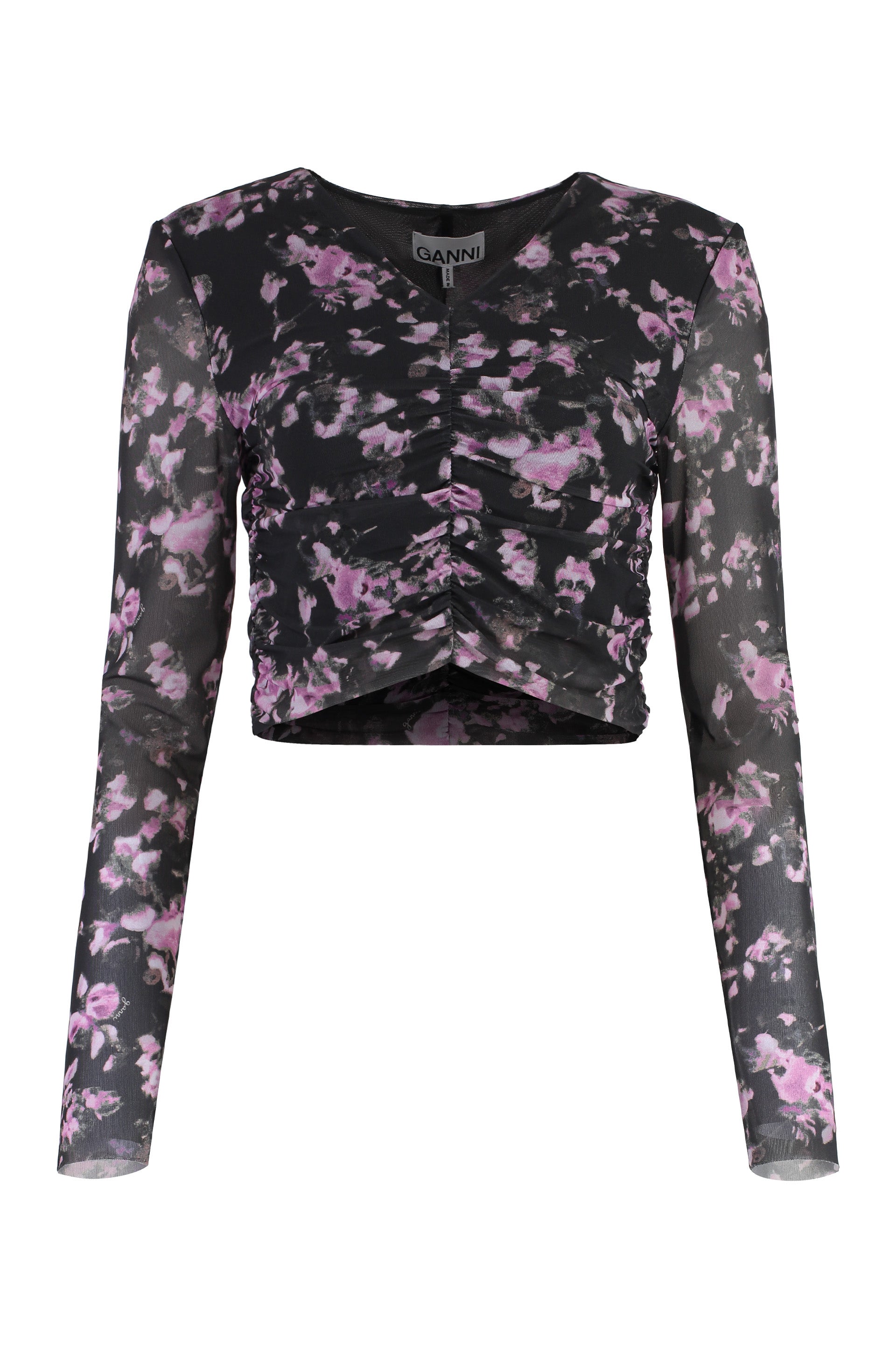 Printed long-sleeve top