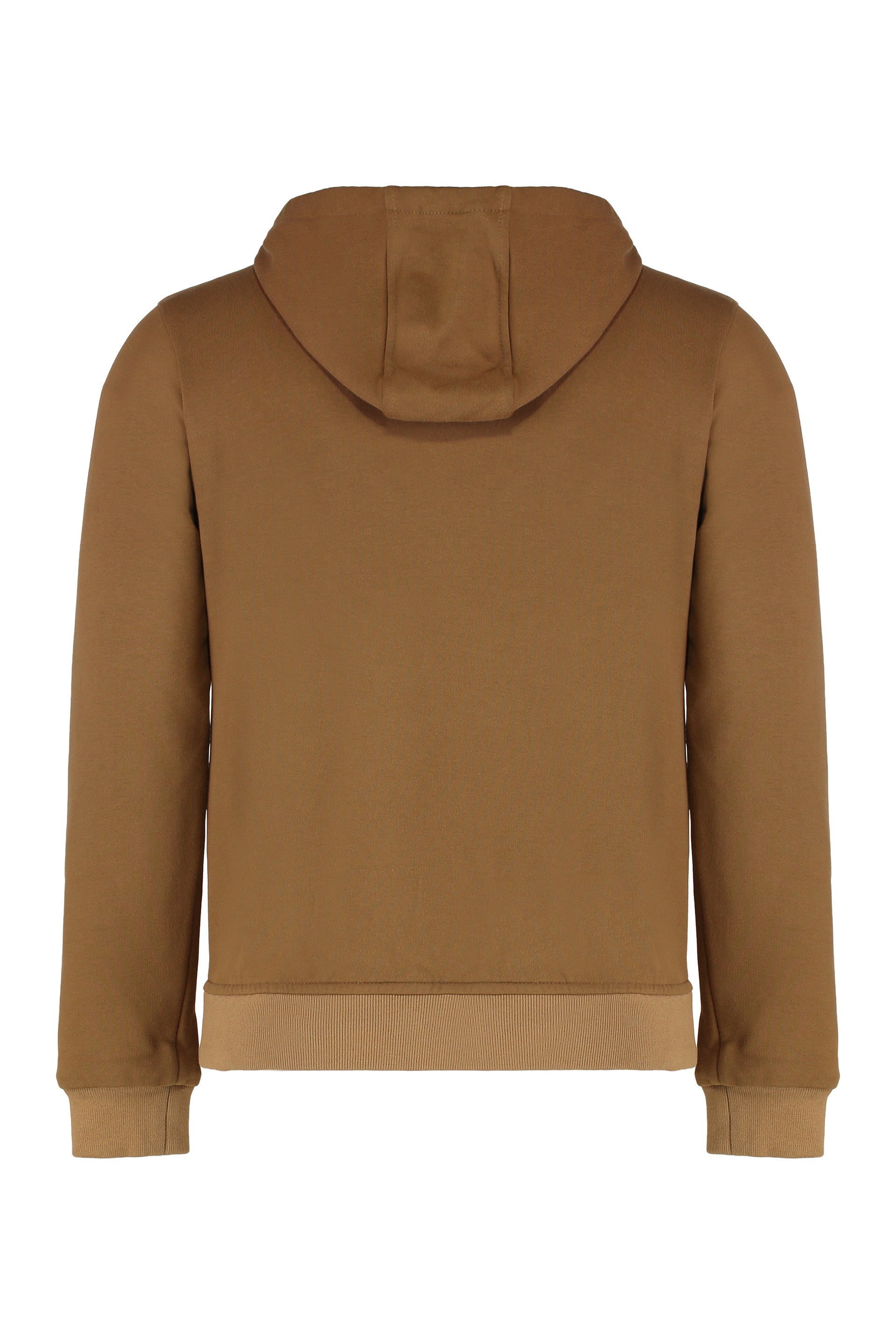 Hooded sweatshirt with zip in cotton blend.