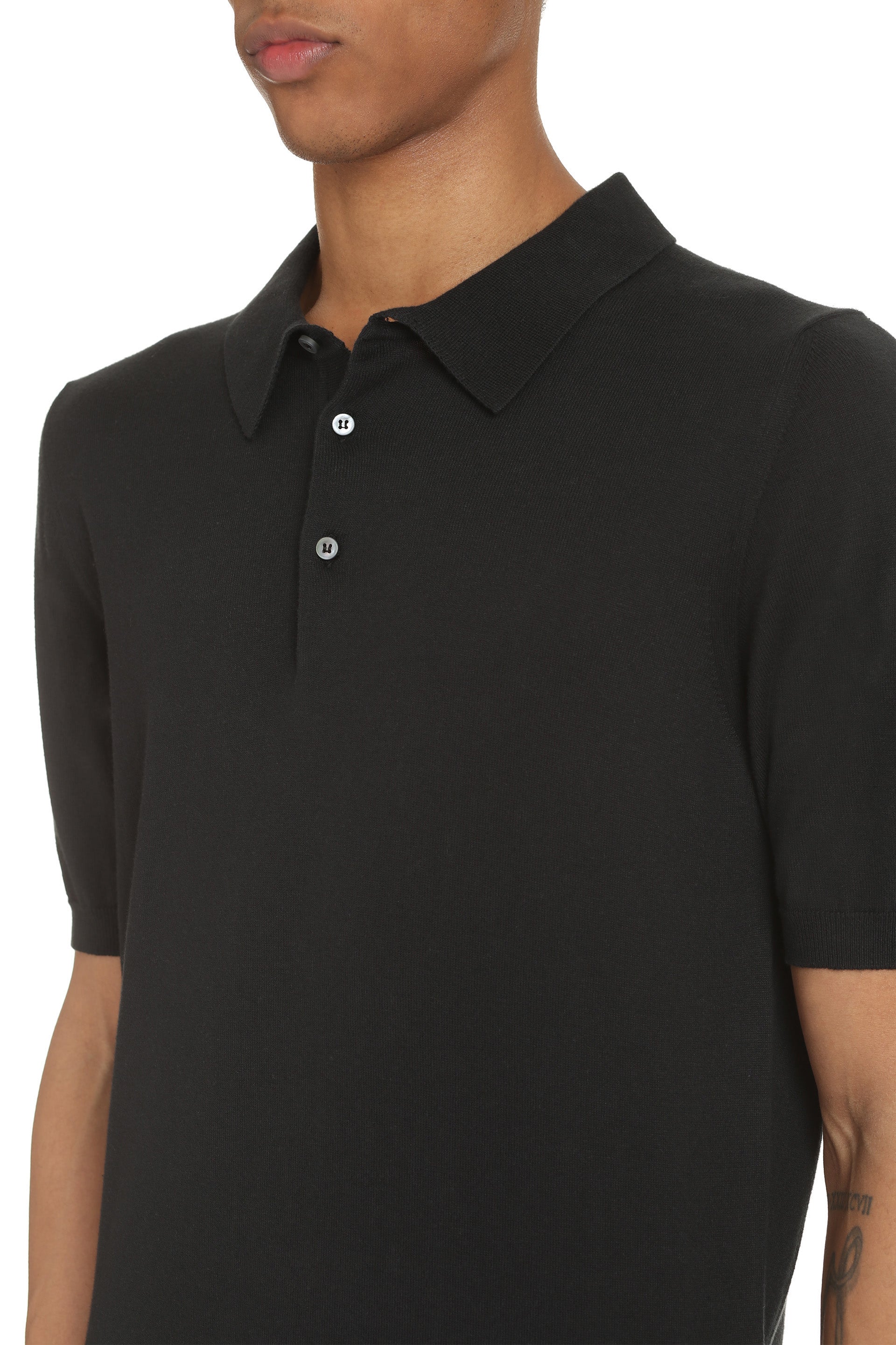 The (Knit) - Short sleeve cotton polo shirt