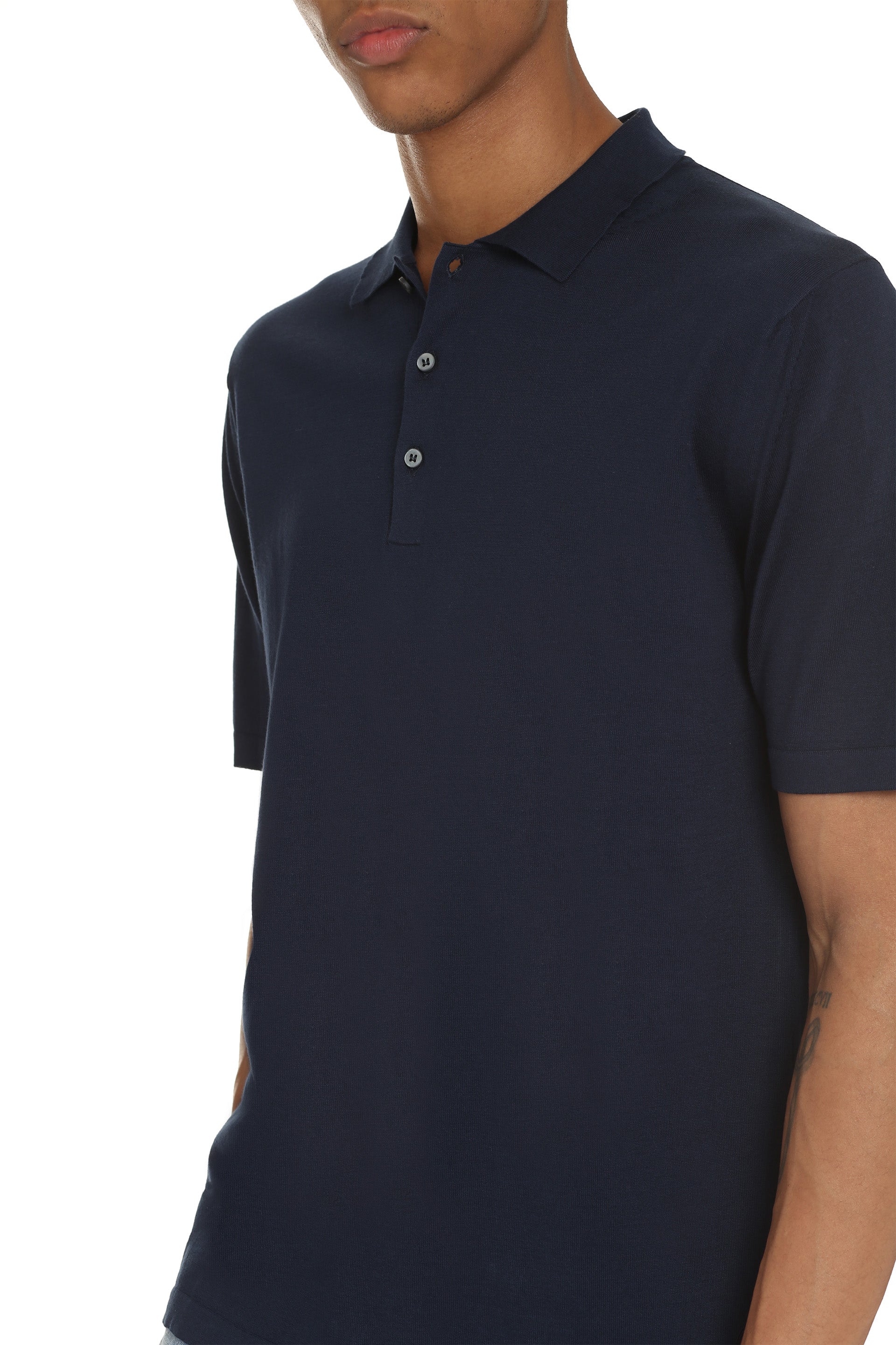 The (Knit) - Cotton knit polo shirt