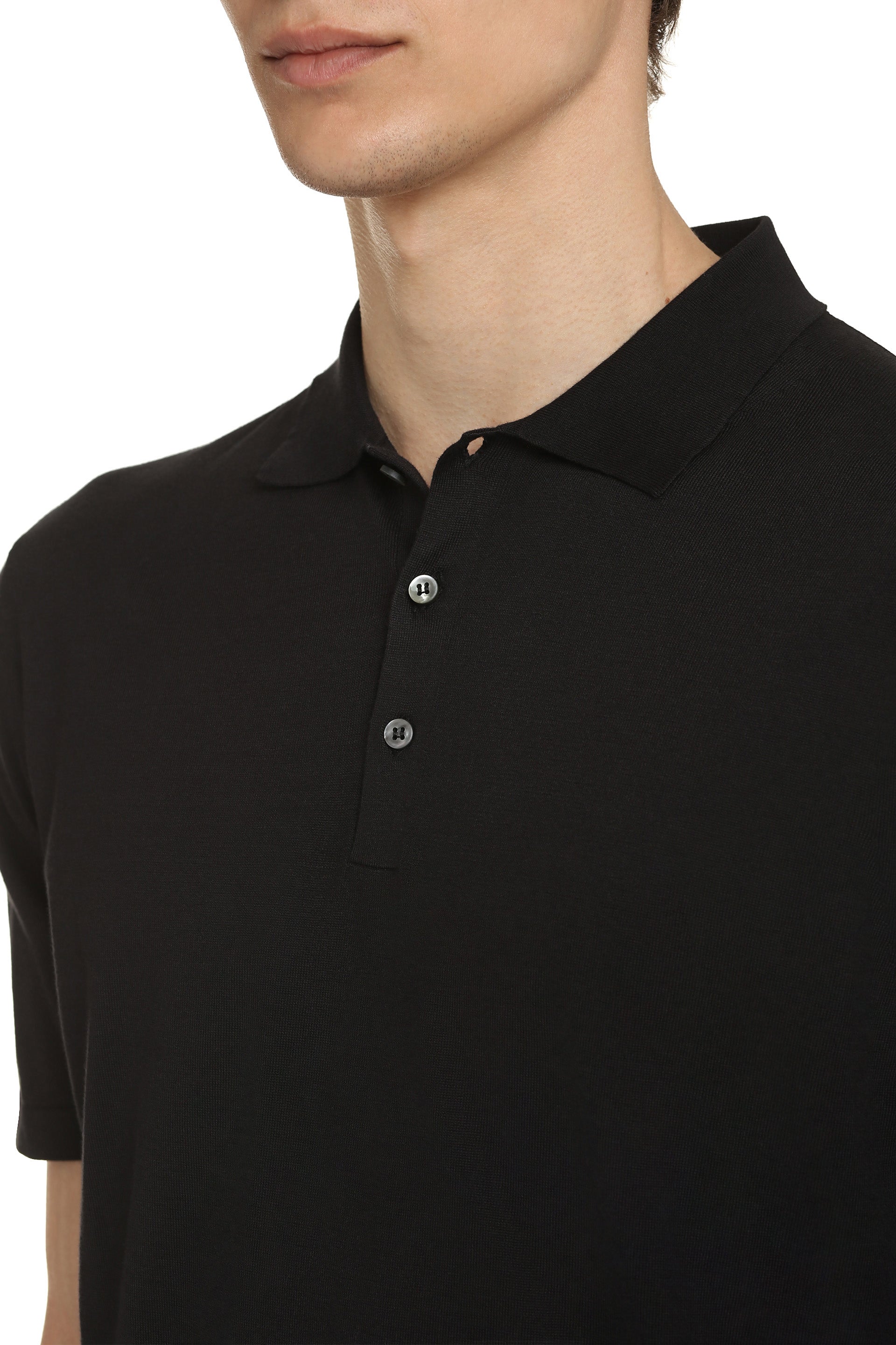 Cotton knit polo shirt