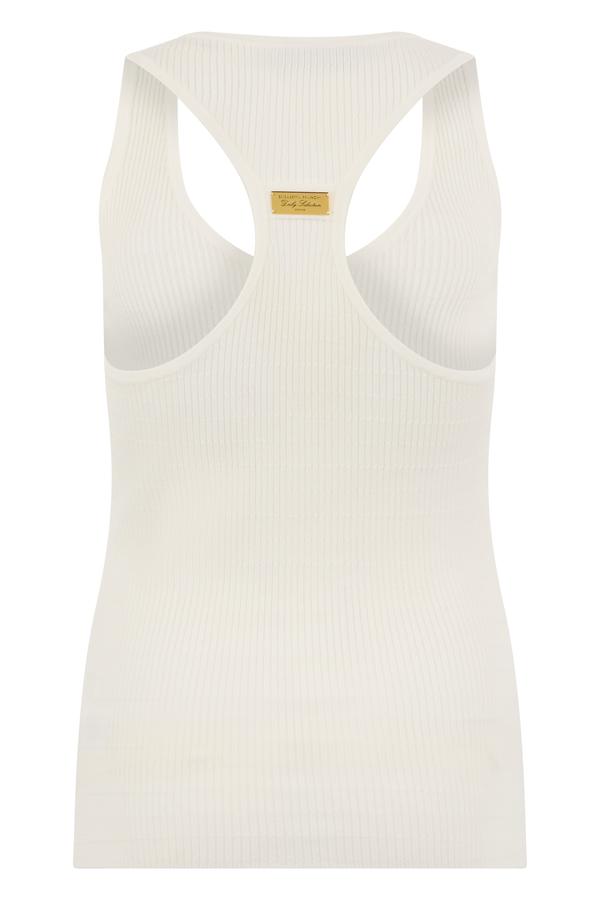 Ribbed tank top with buttons