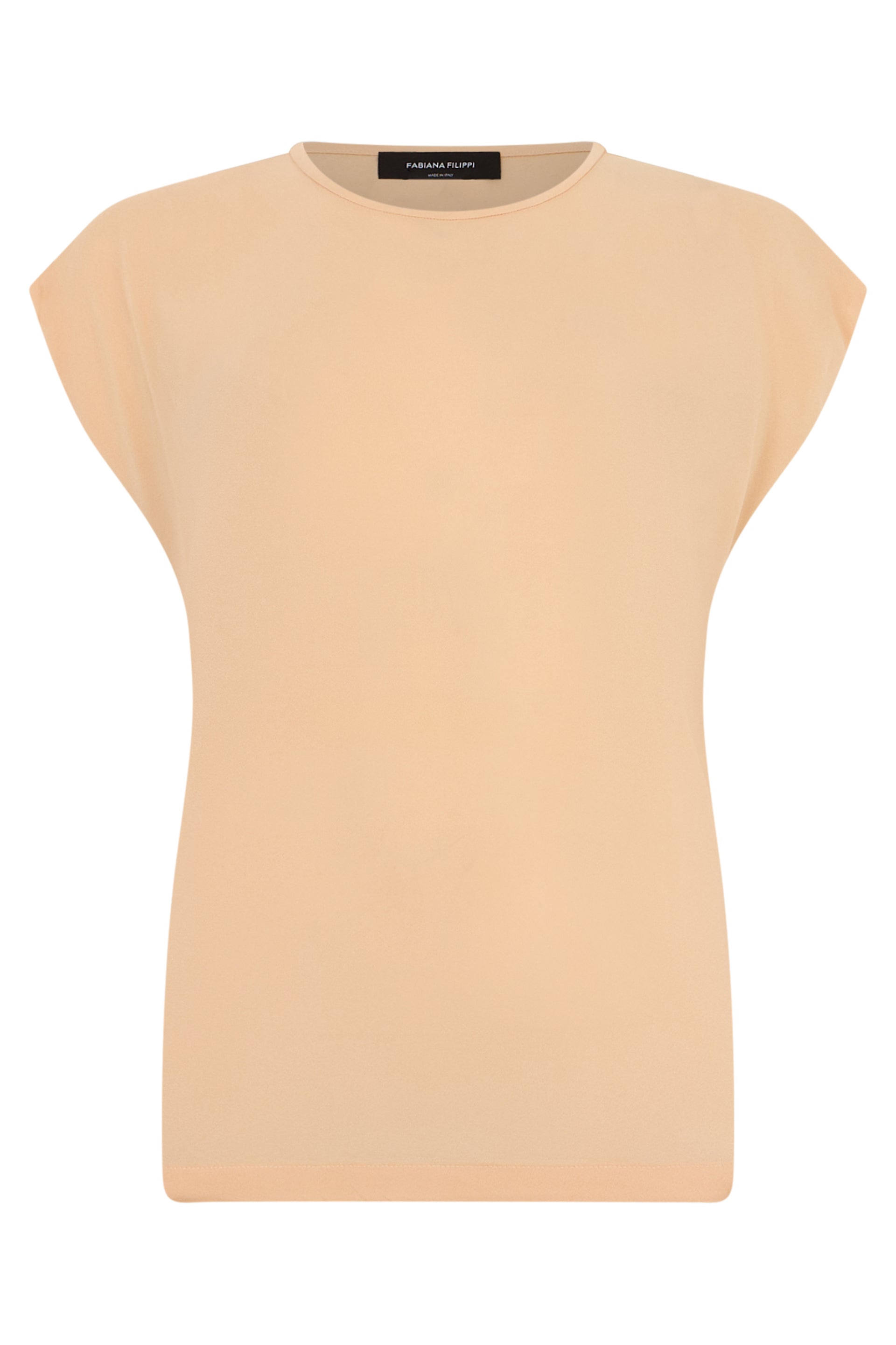 Short-sleeve T-shirt in light beige, elegant and versatile.