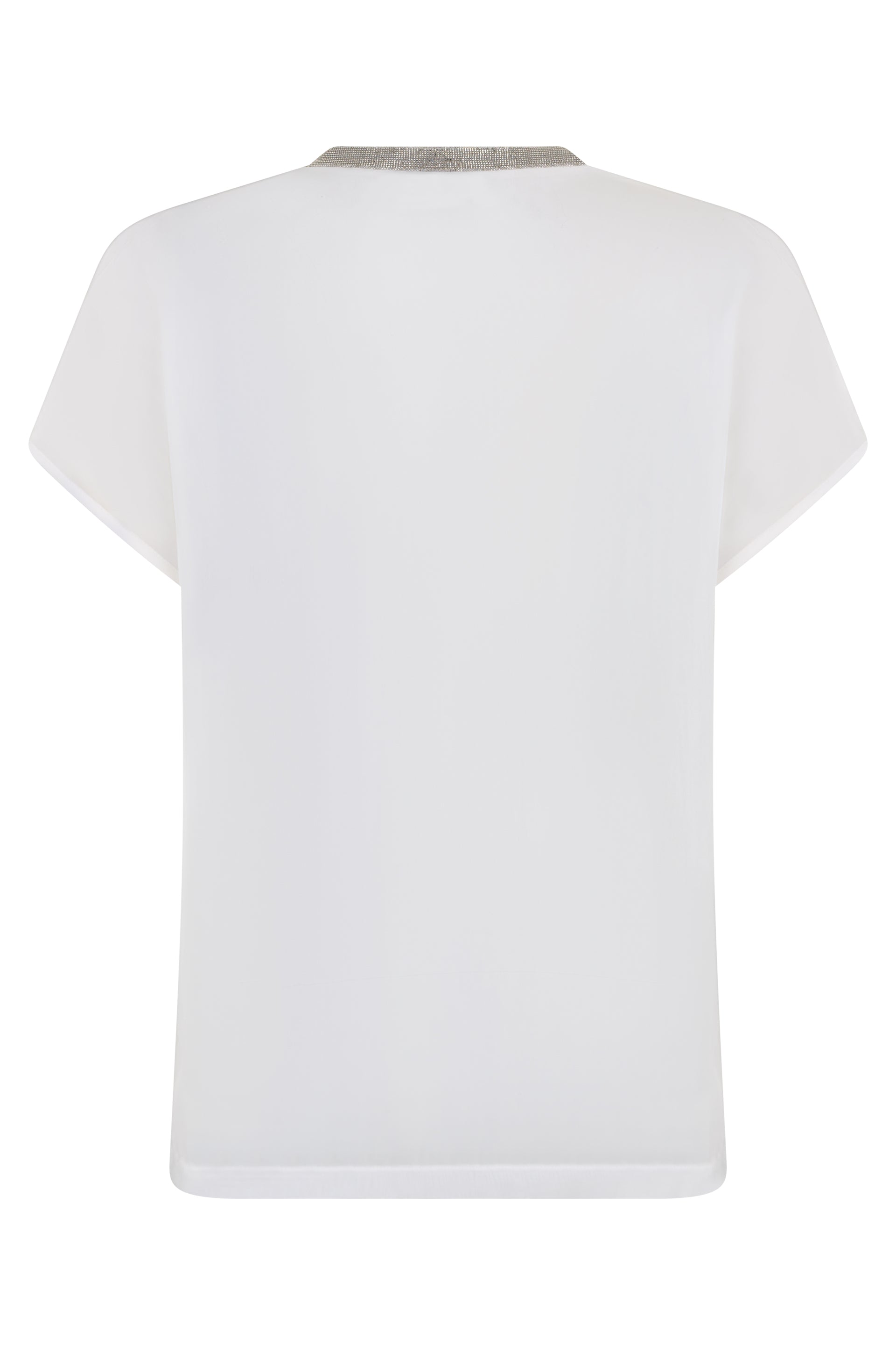White blouse with short sleeves, minimal and chic.