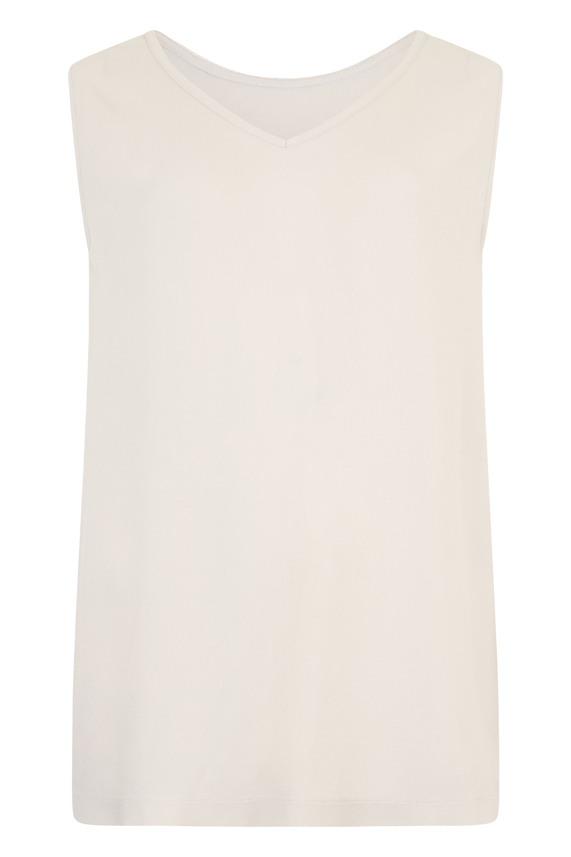 Light top in sand color without sleeves, casual and versatile.
