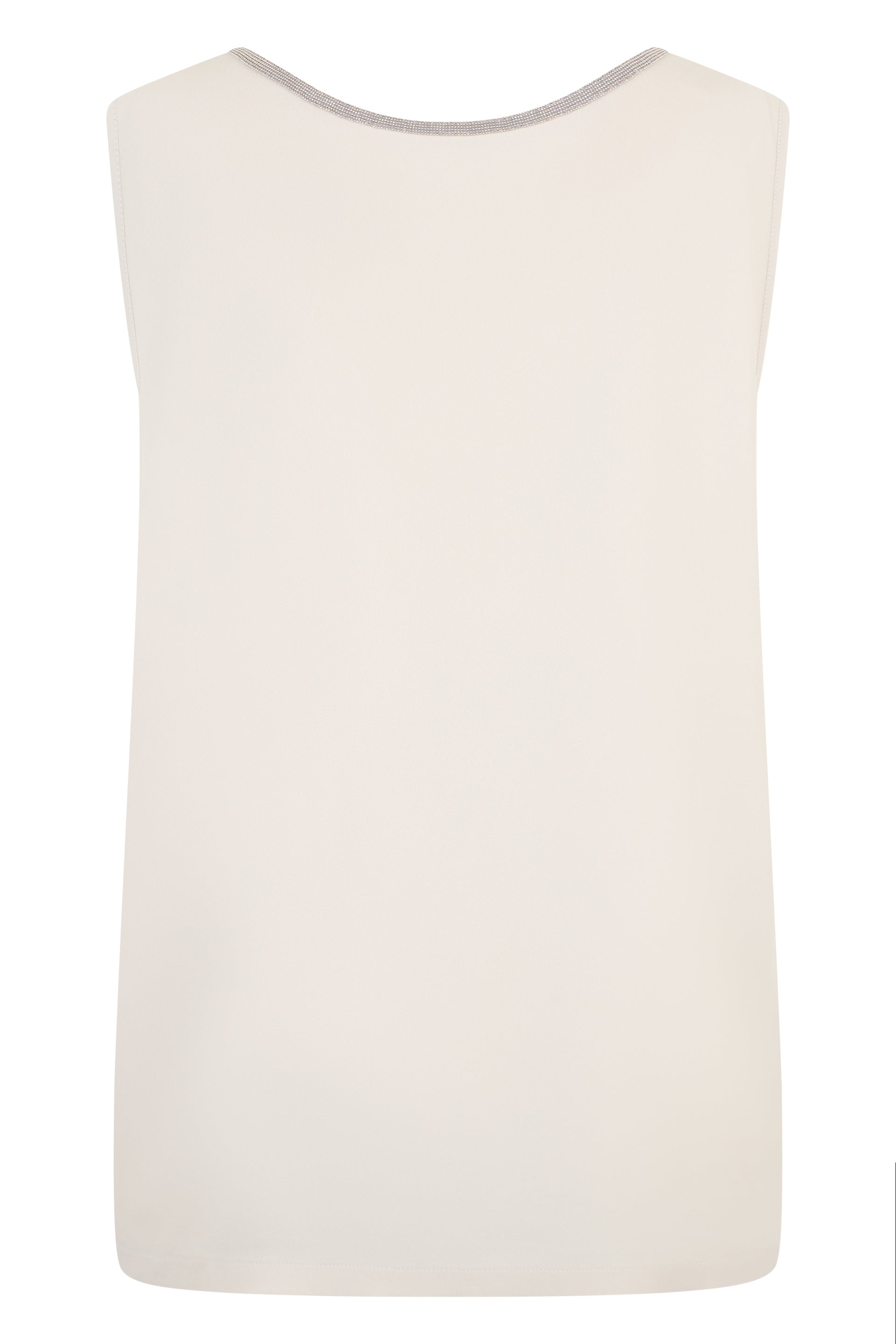 Light top in sand color without sleeves, casual and versatile.