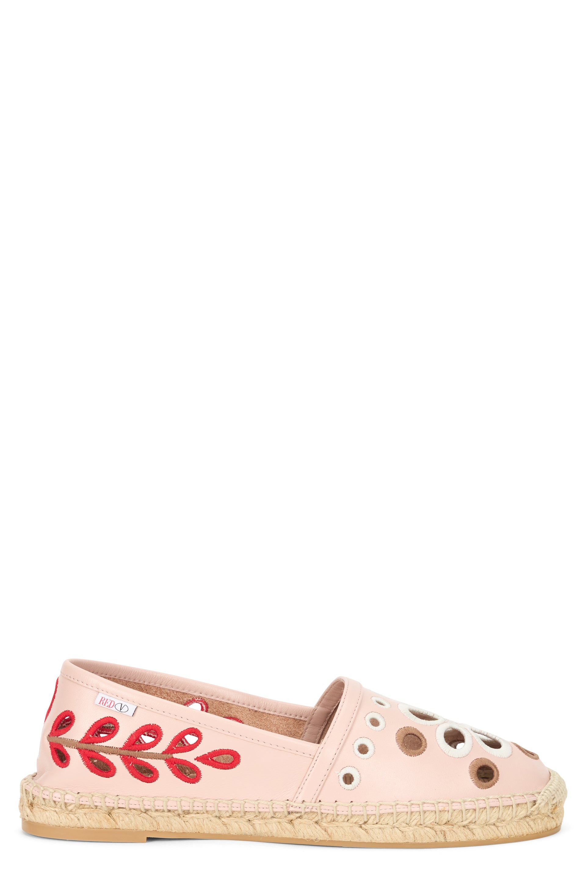 Pink casual espadrilles with perforated details