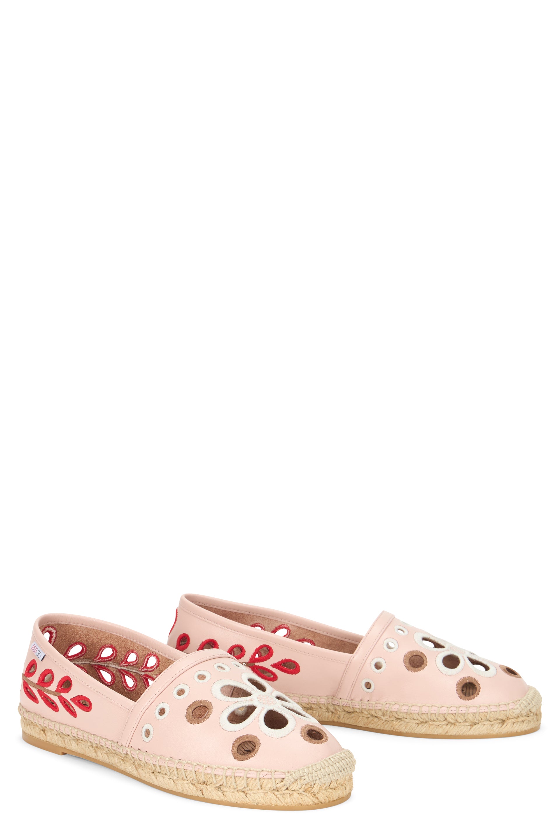 Pink casual espadrilles with perforated details