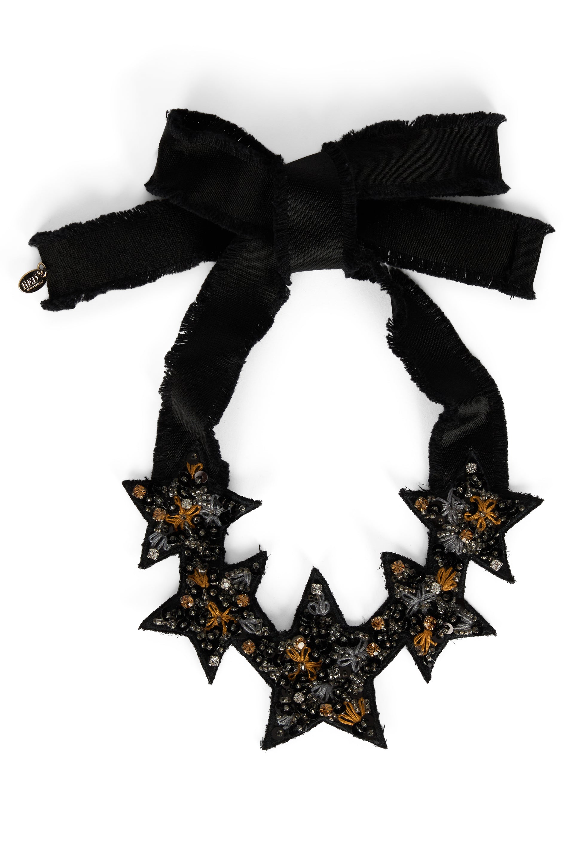 Elegant necklace with stylized black stars.