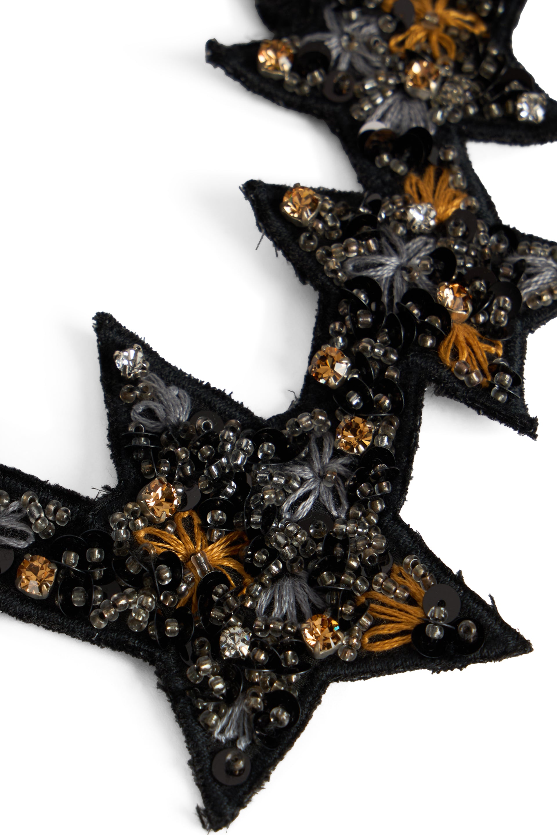 Elegant necklace with stylized black stars.