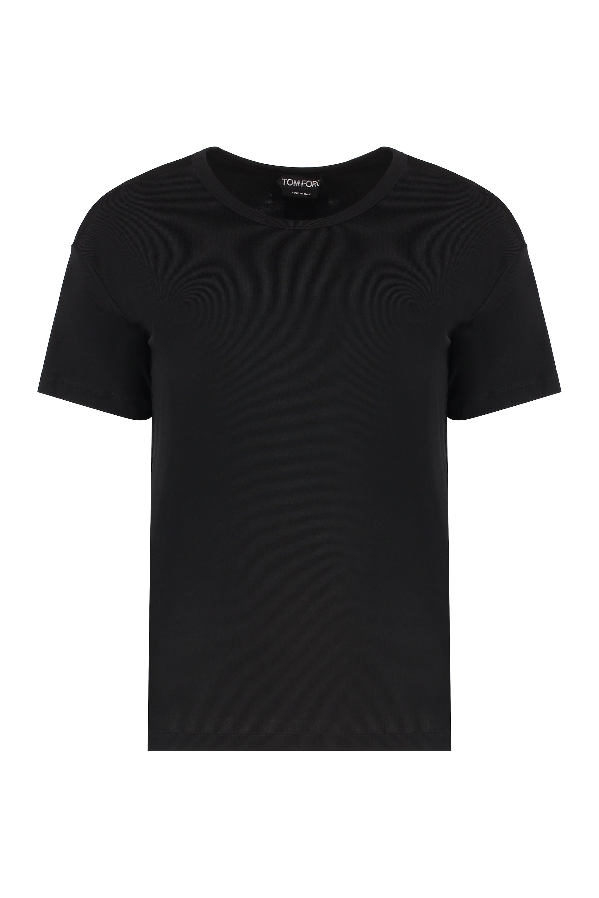 Viscose crew-neck T-shirt