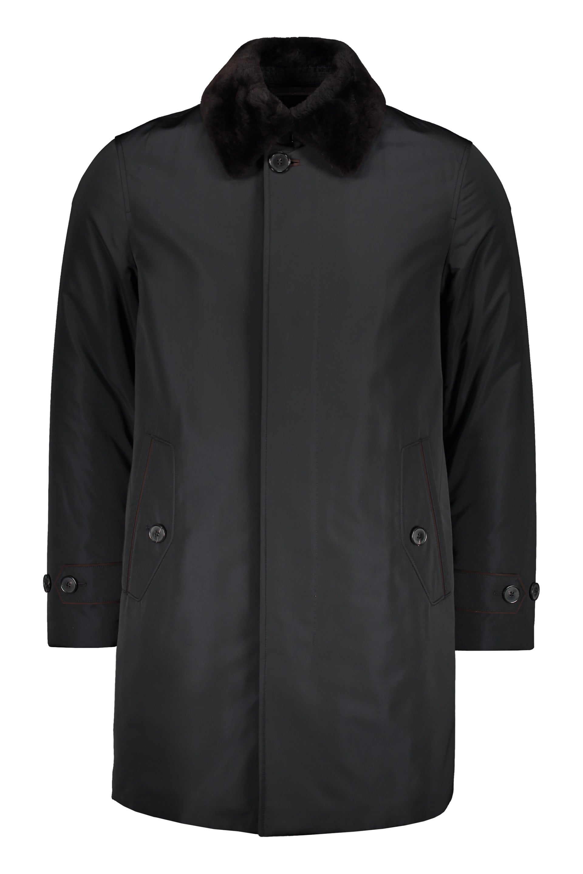 Padded techno fabric coat