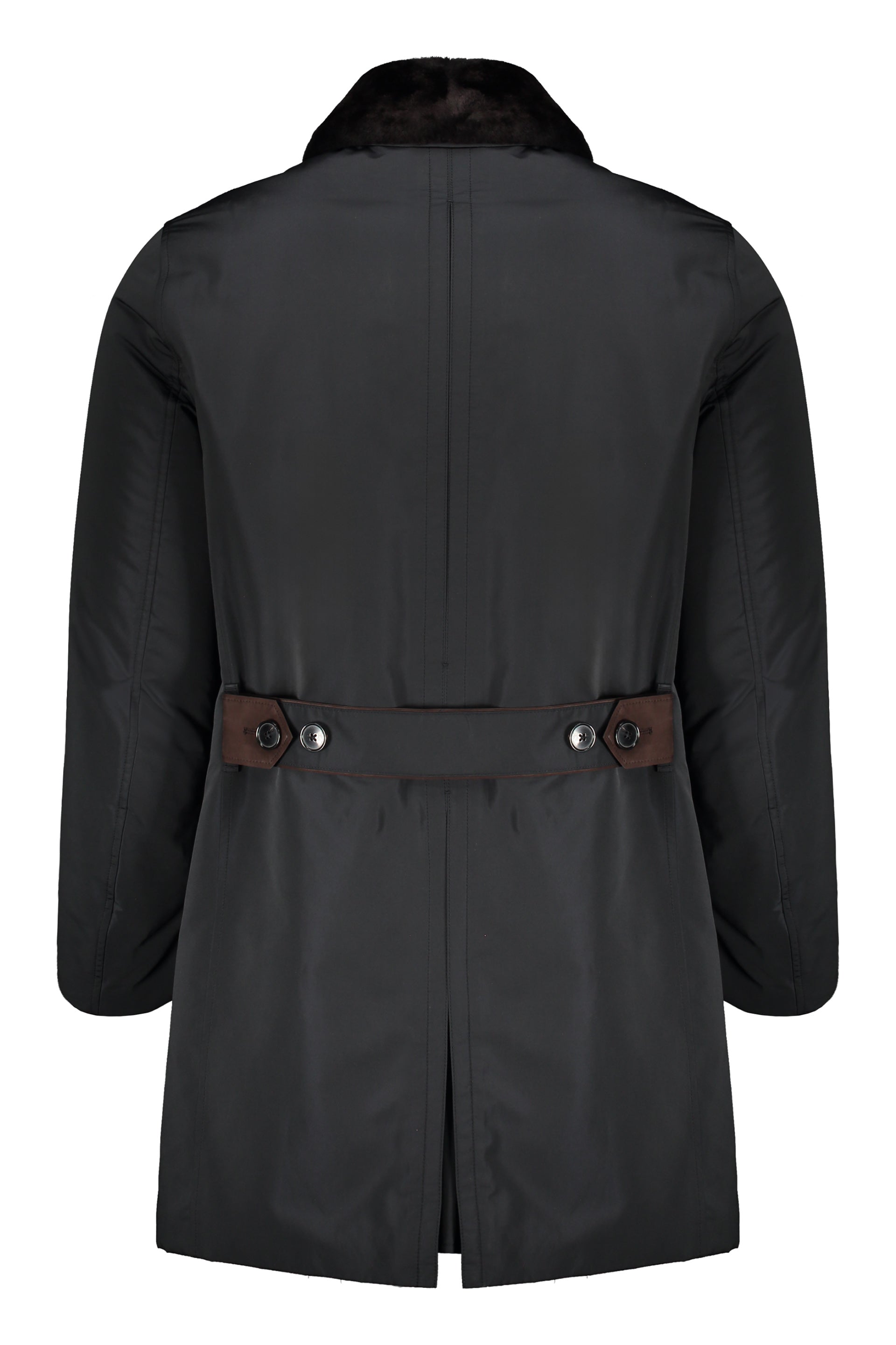 Padded techno fabric coat