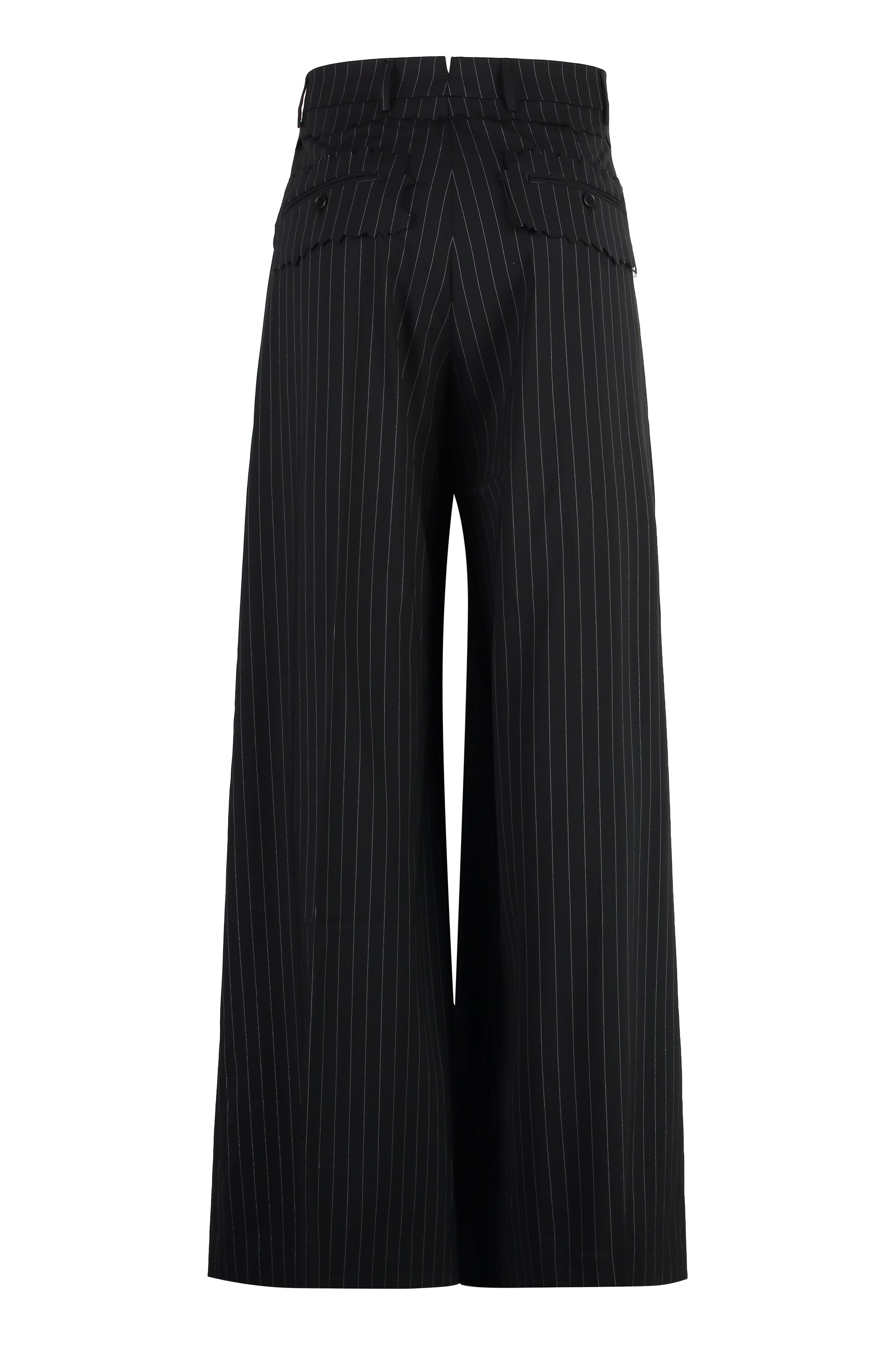 Pinstriped wool trousers