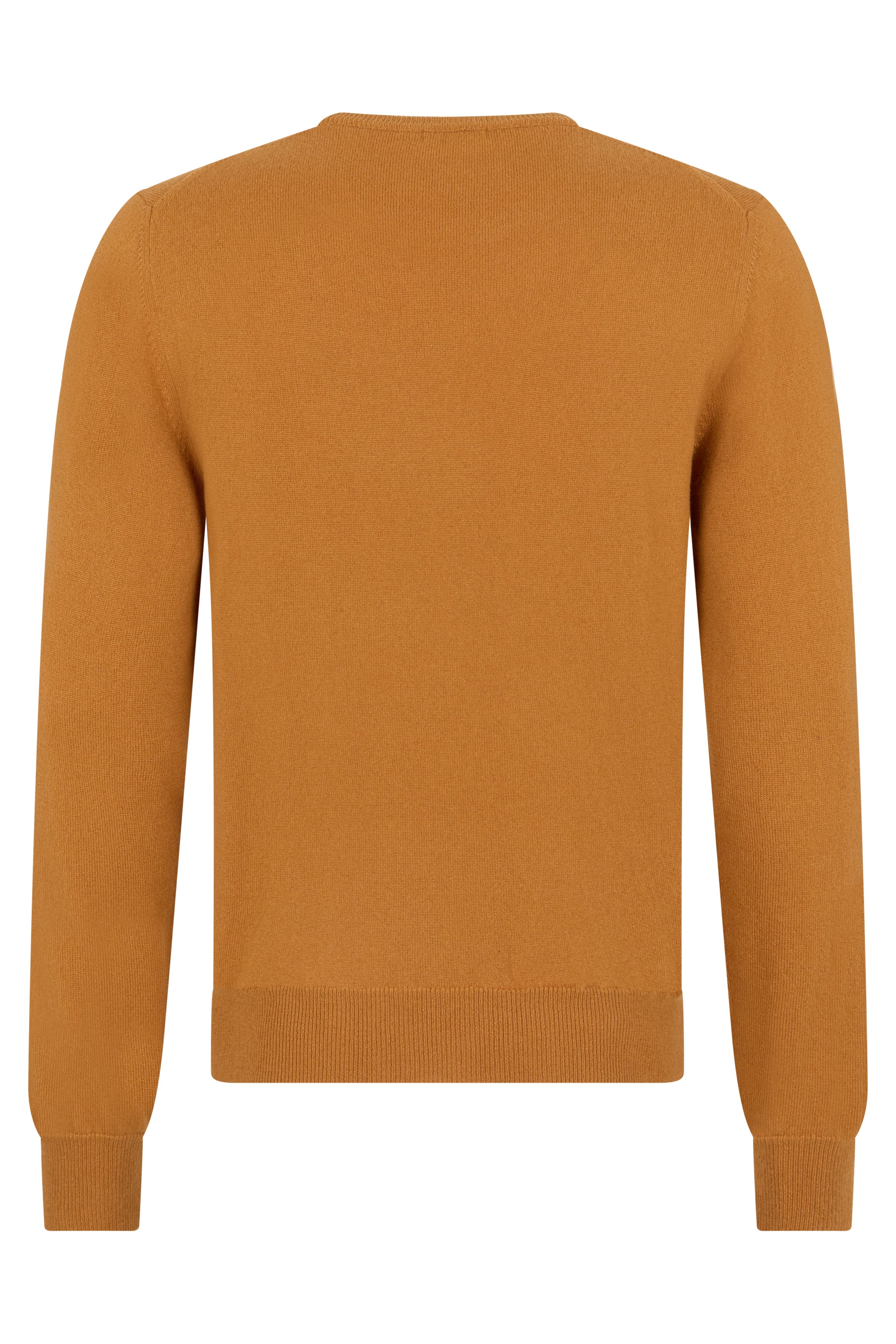 Camel-colored sweater with long sleeves and casual design.