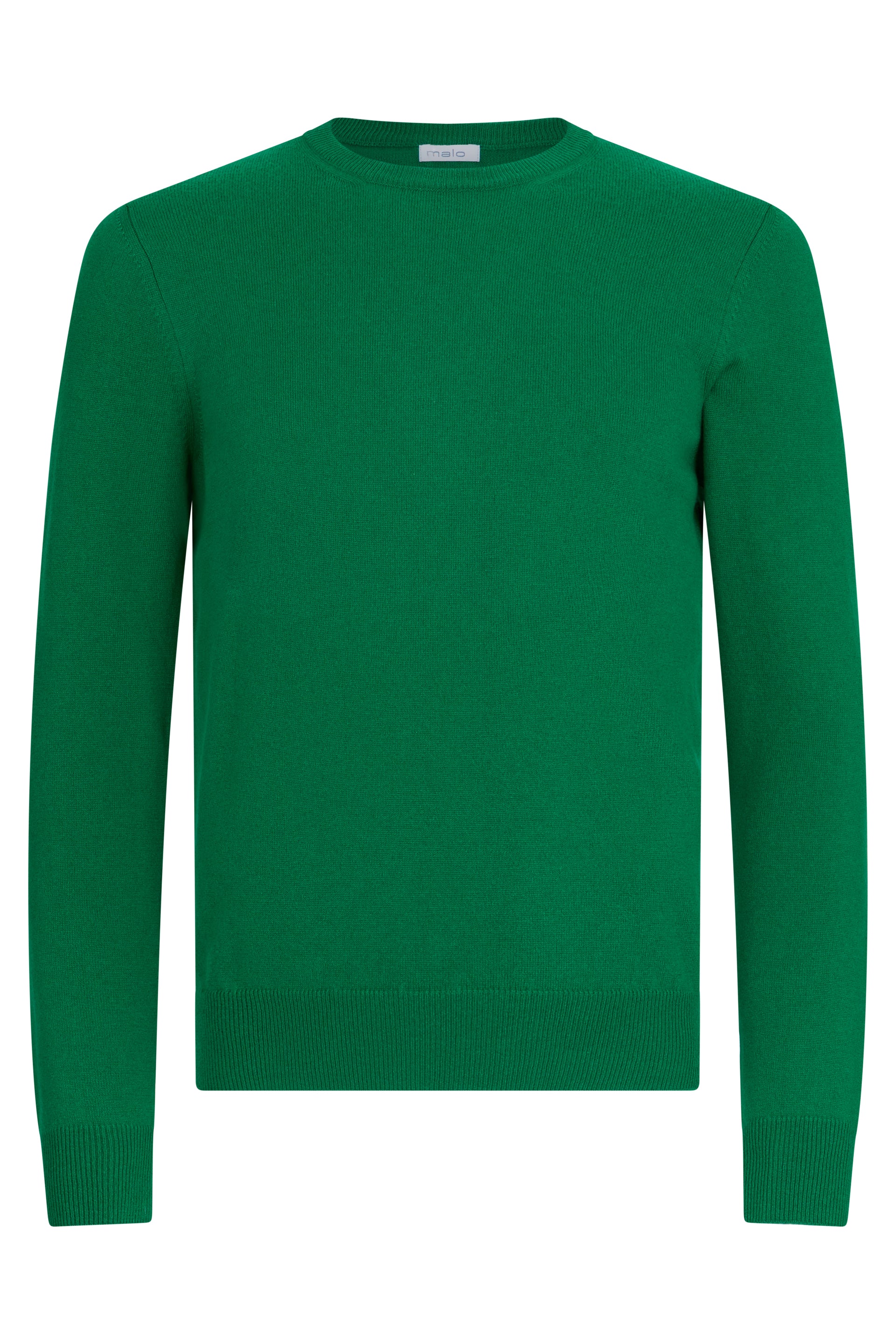 Soft green sweater with long sleeves.