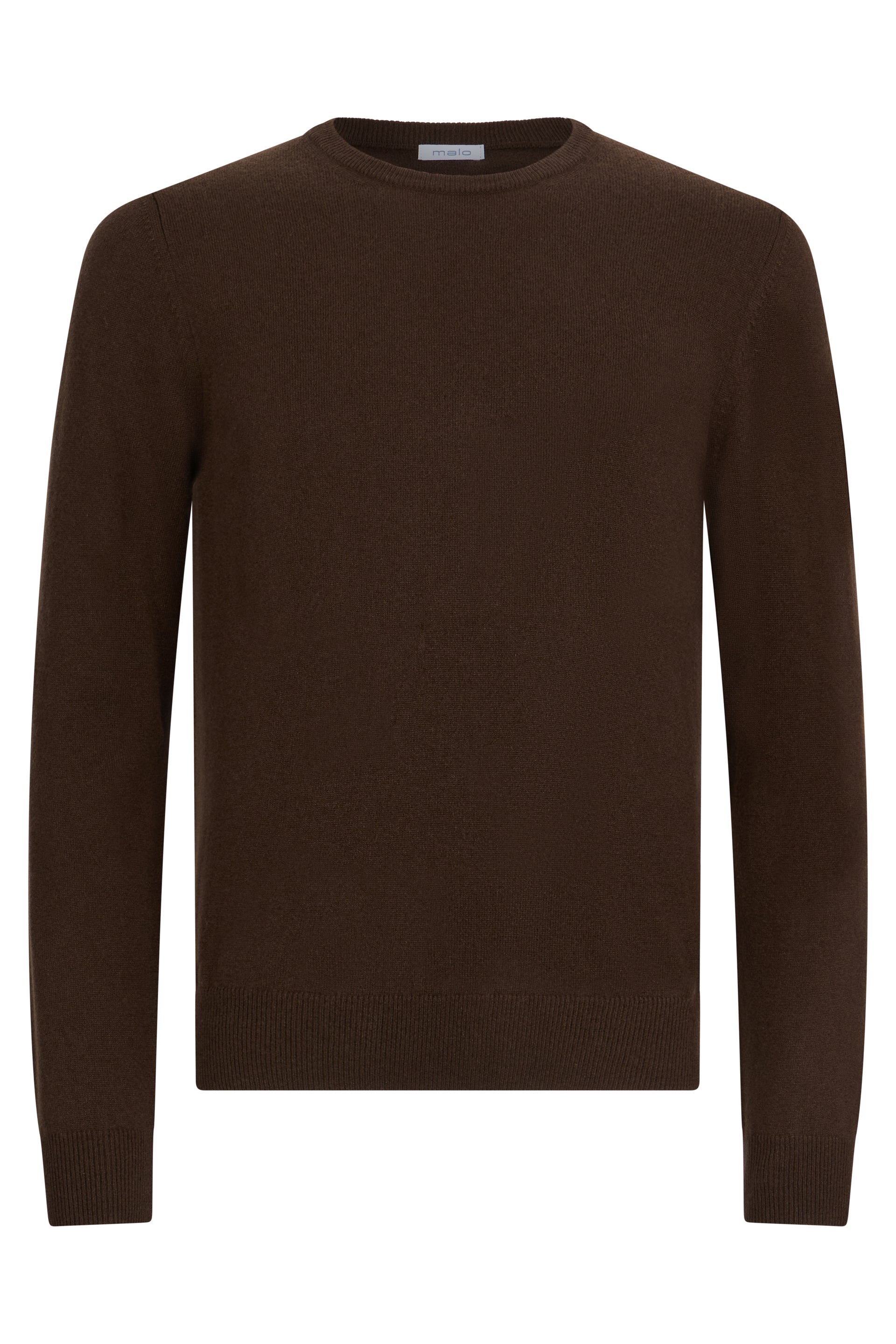 Elegant dark brown sweater with long sleeves.