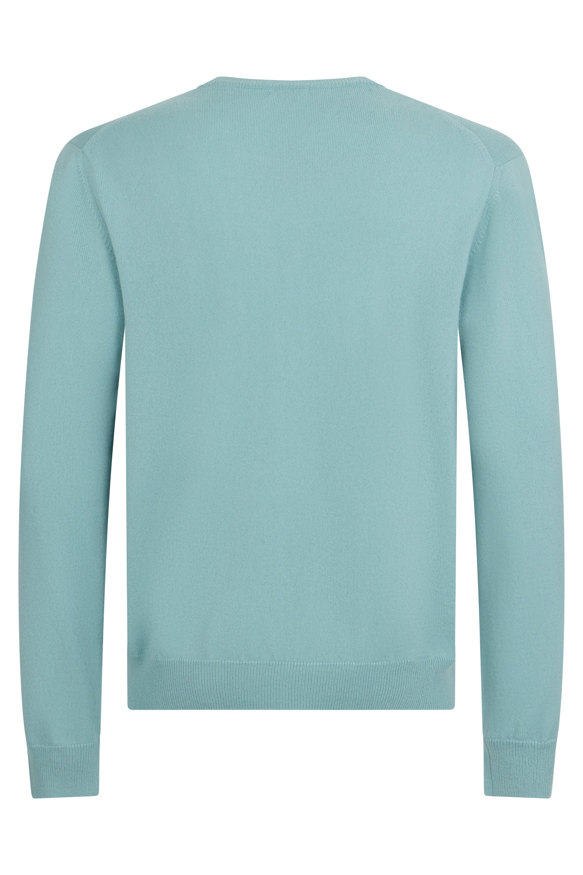 Blue soft sweater with long sleeves.