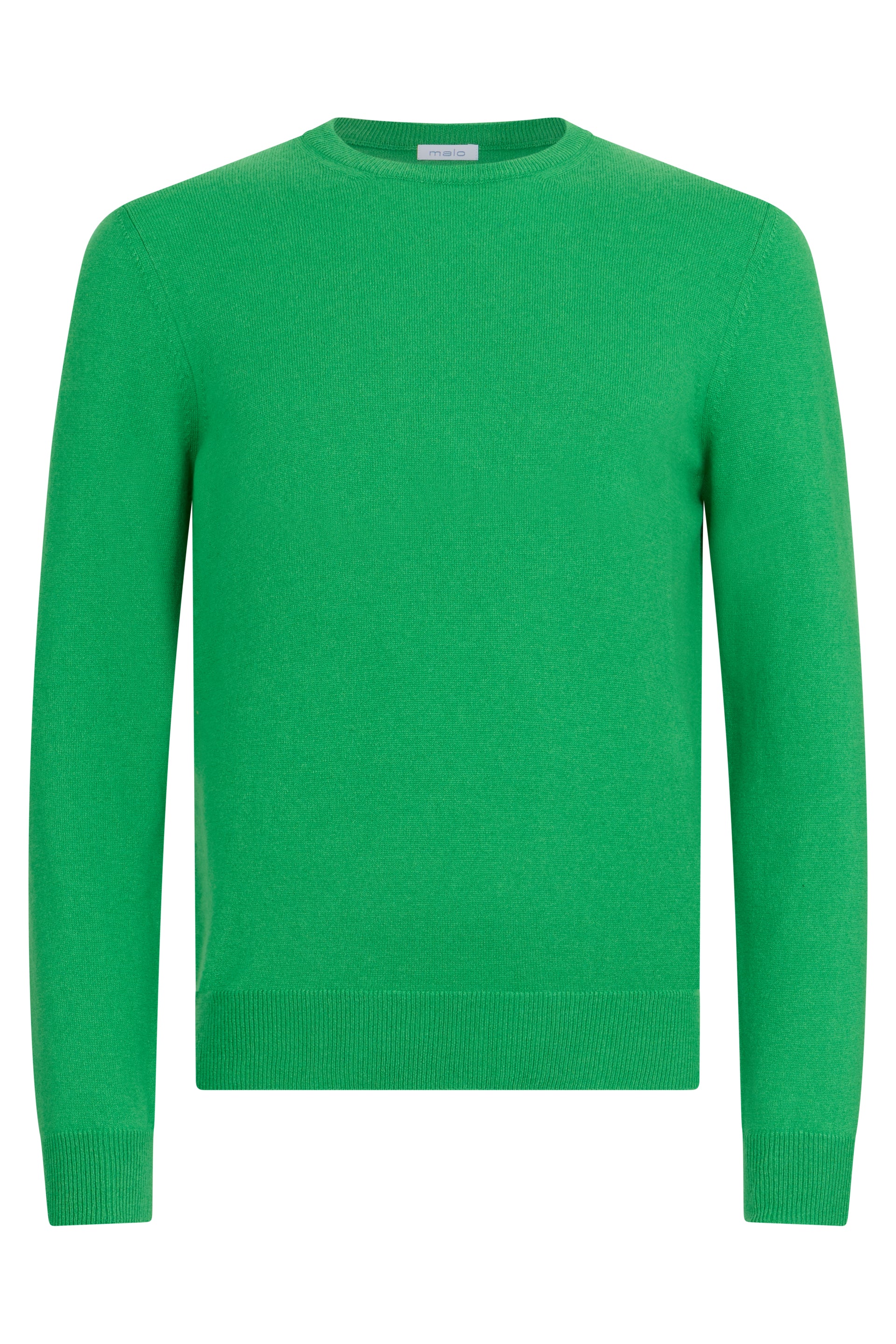 Green round-neck sweater with classic and chic style.