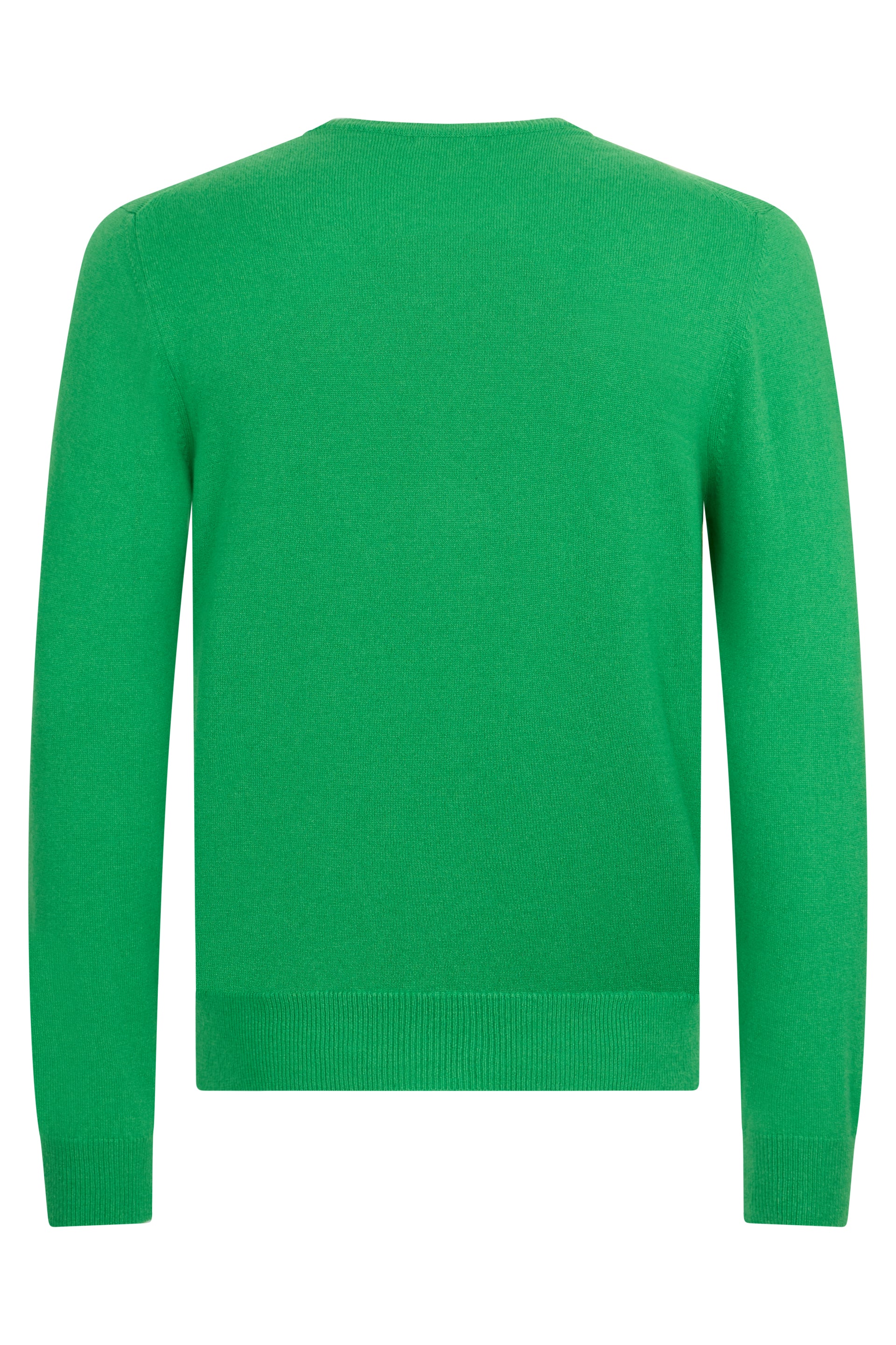 Green round-neck sweater with classic and chic style.