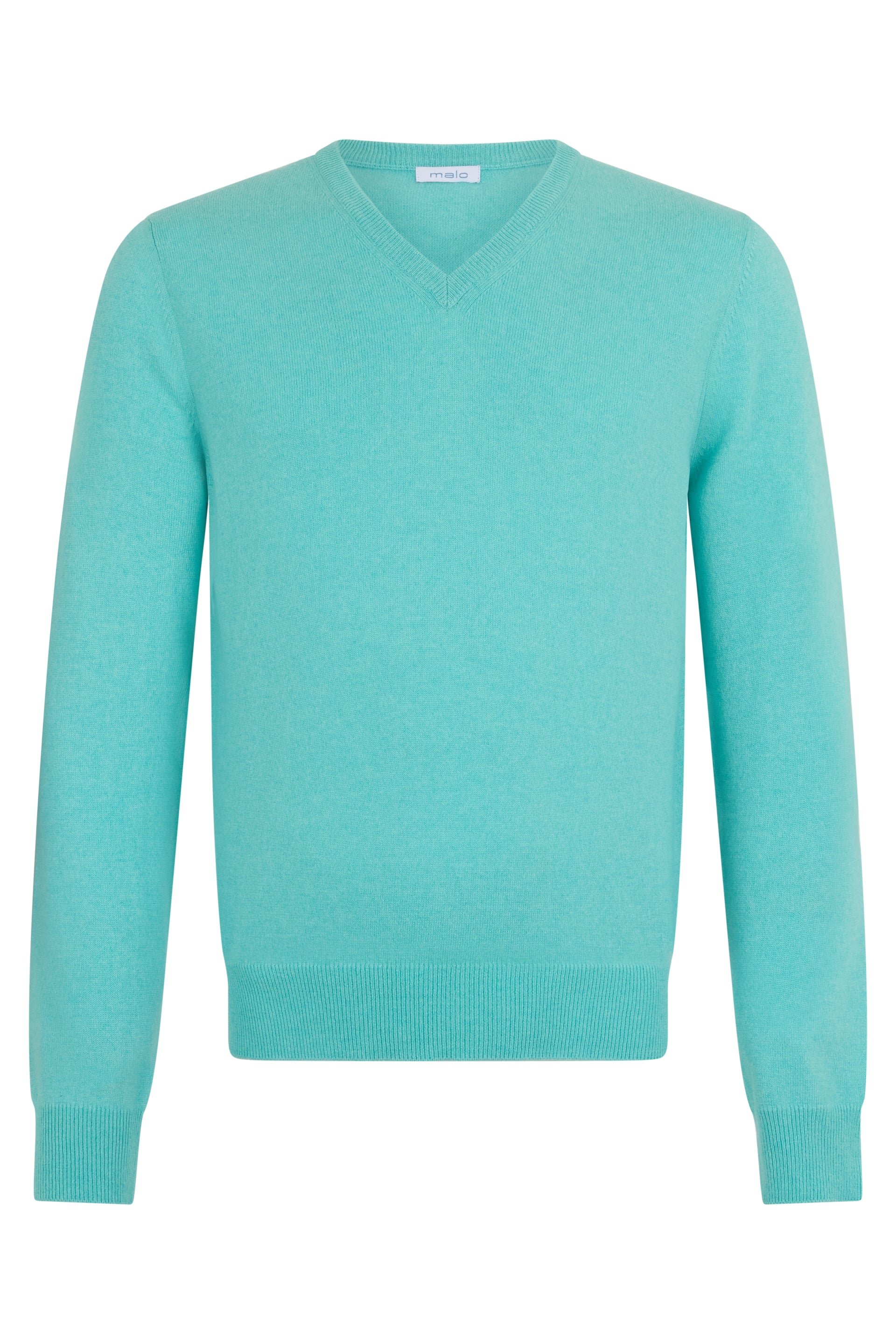 Light blue soft sweater with long sleeves.