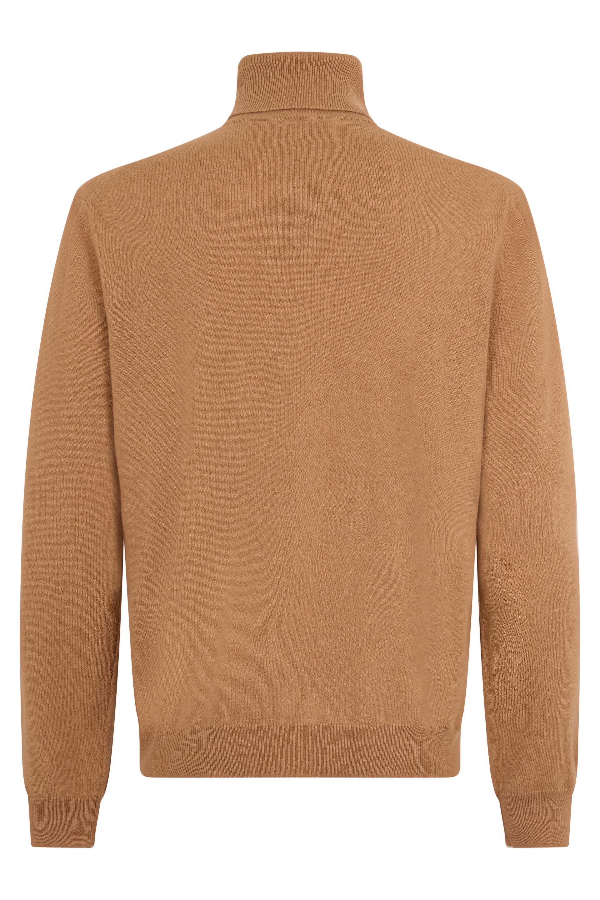 Crew neck sweater in leather color, versatile and comfortable.