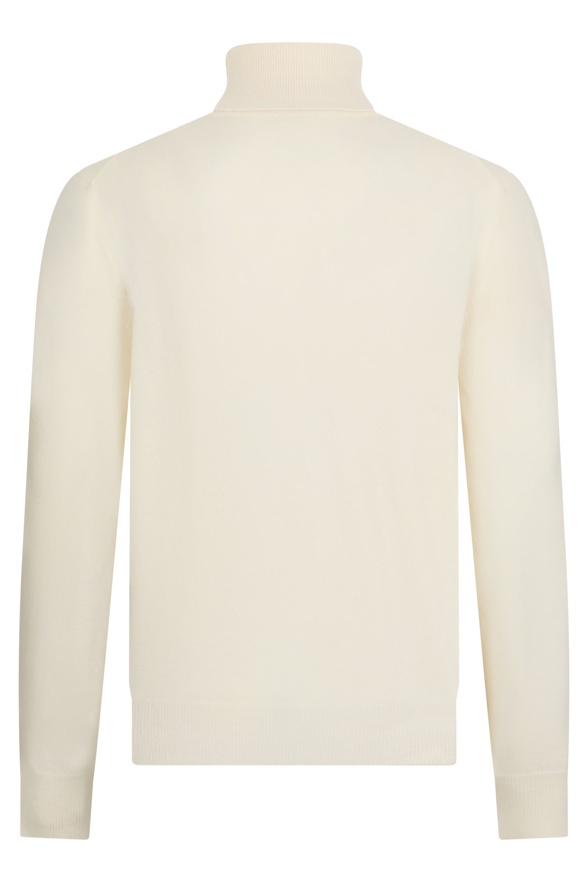High neck sweater in cream white, minimal and refined design.