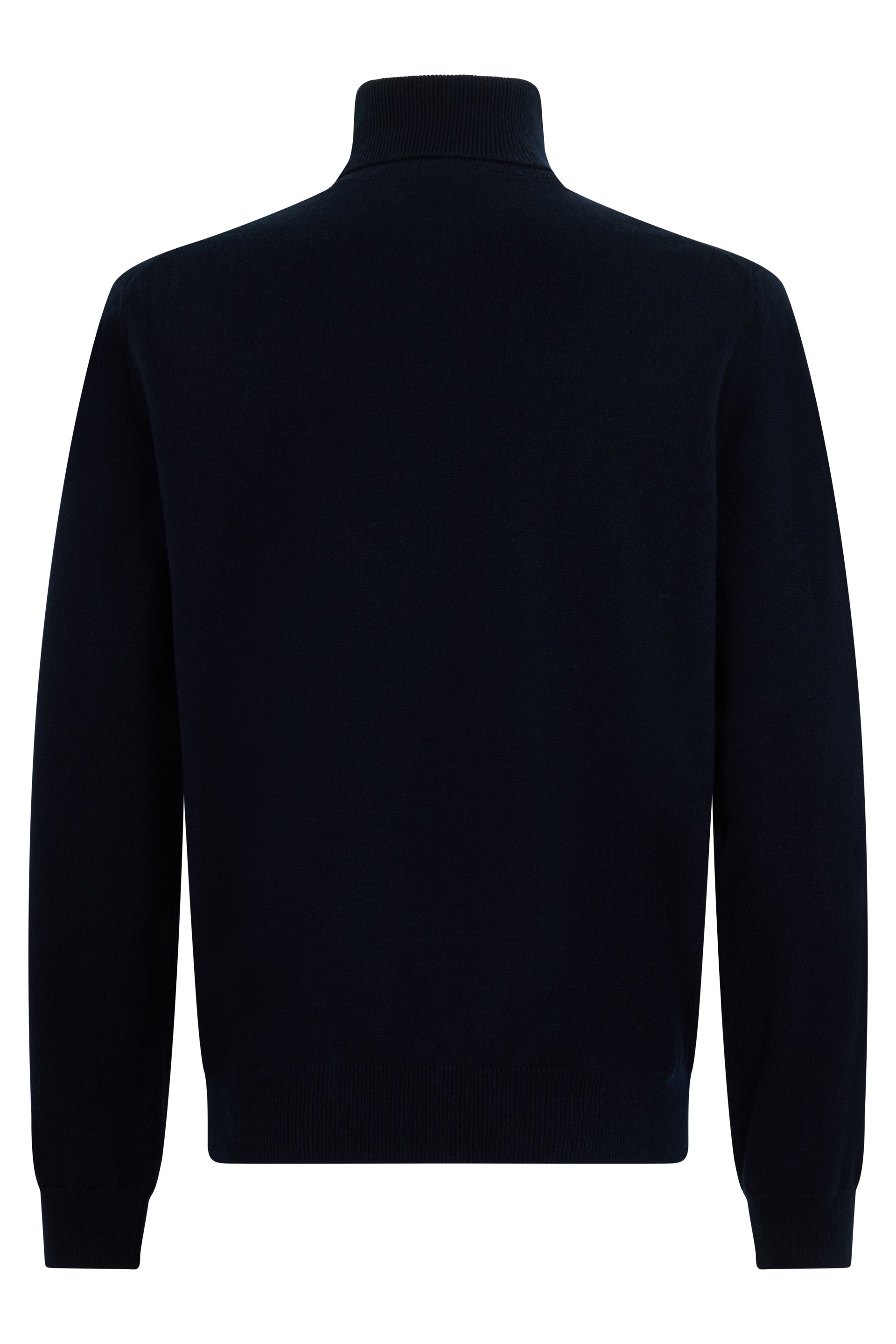 Black warm and versatile sweater with high collar and long sleeves.