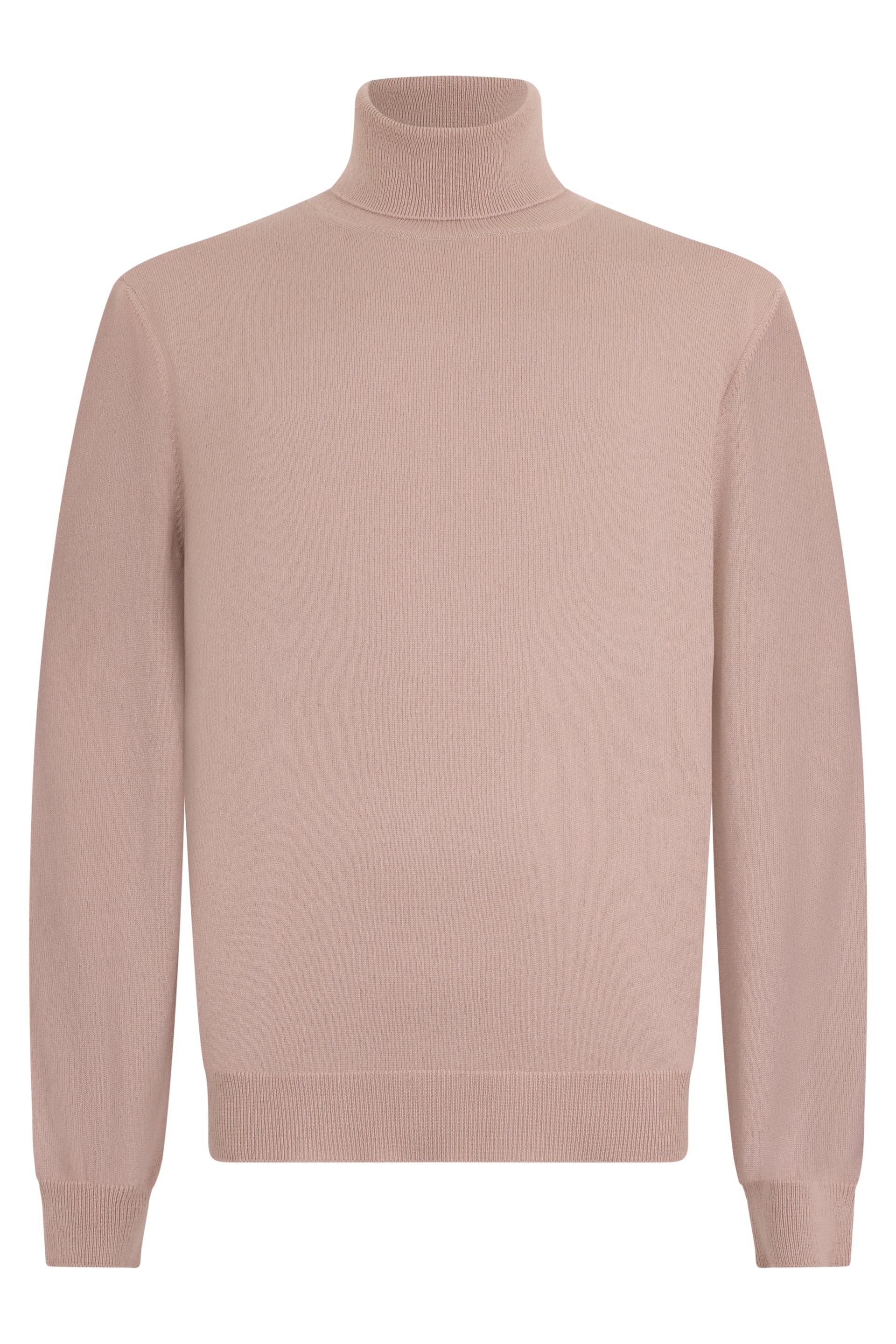 Beige sweater with high collar and minimalist and refined design.