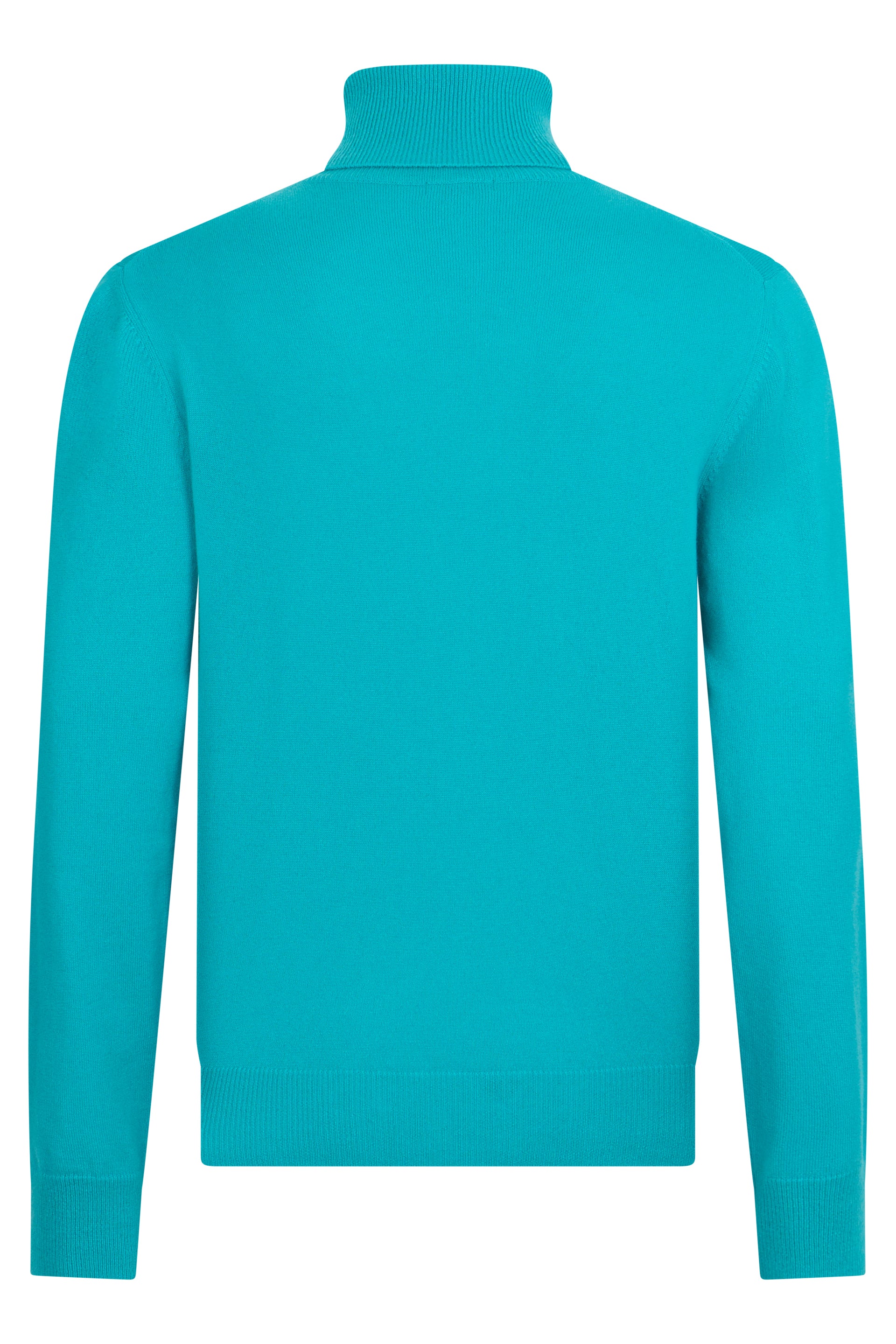 Turtleneck sweater in turquoise color with a minimal and elegant design.