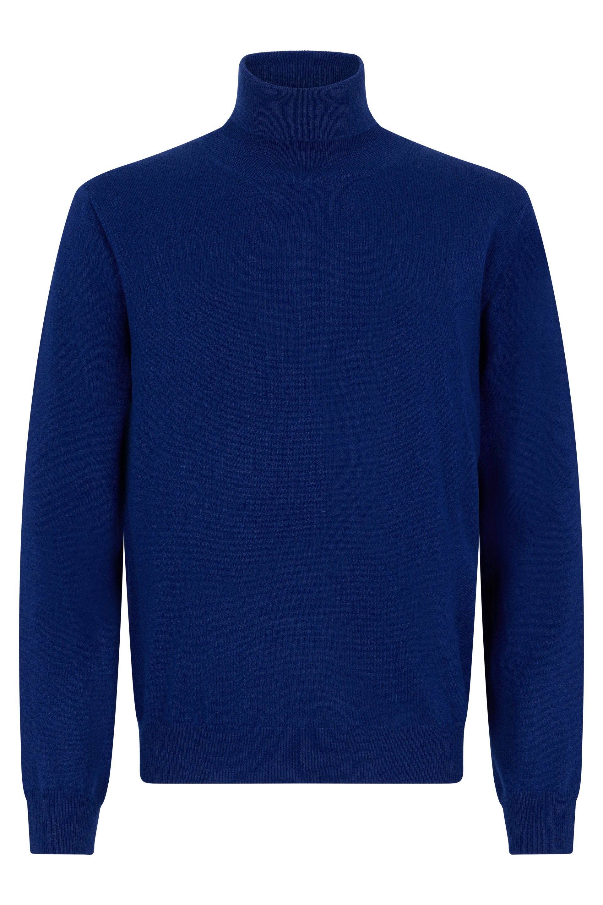 Navy blue high neck sweater with an elegant and comfortable design.