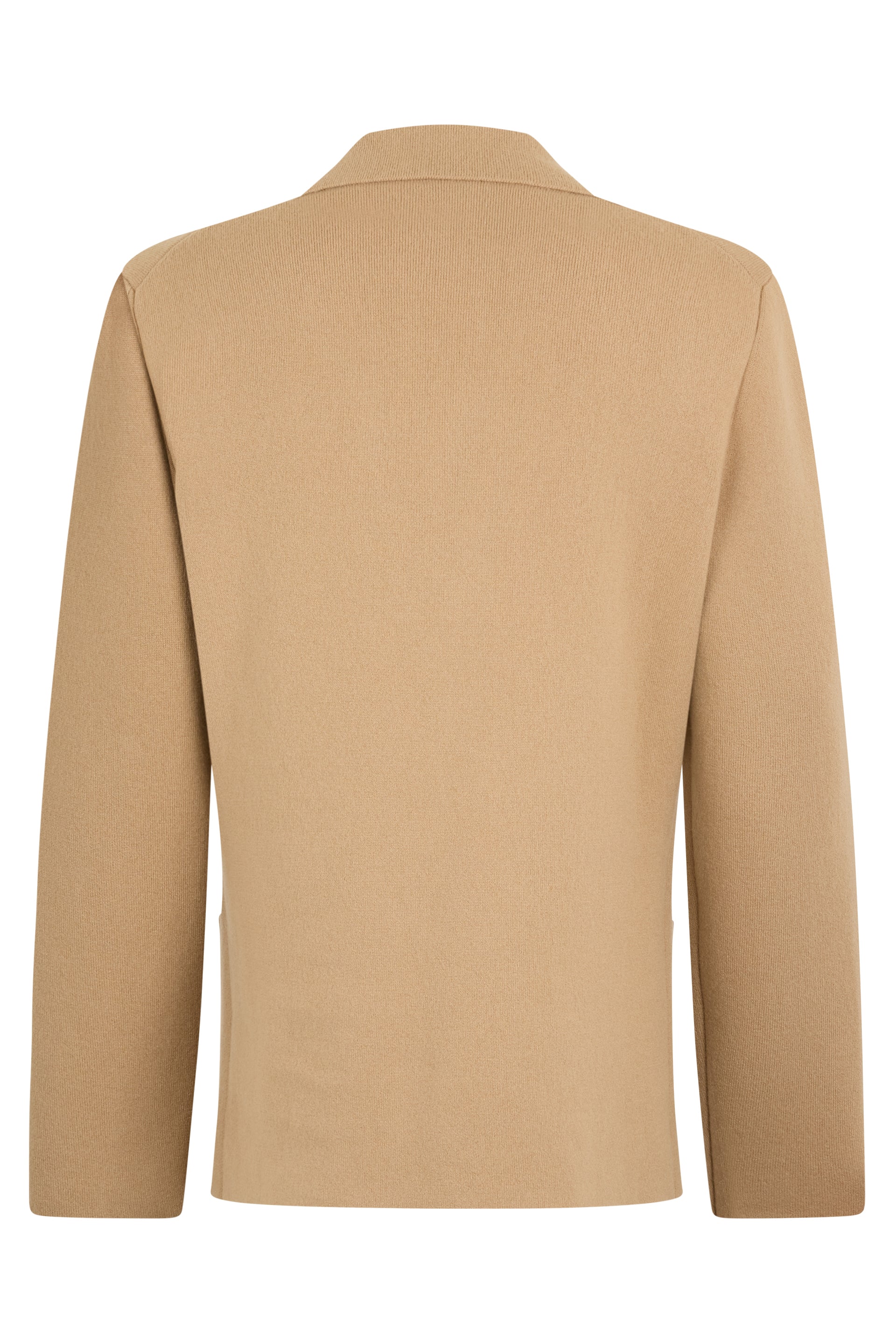Soft beige jacket with long sleeves.