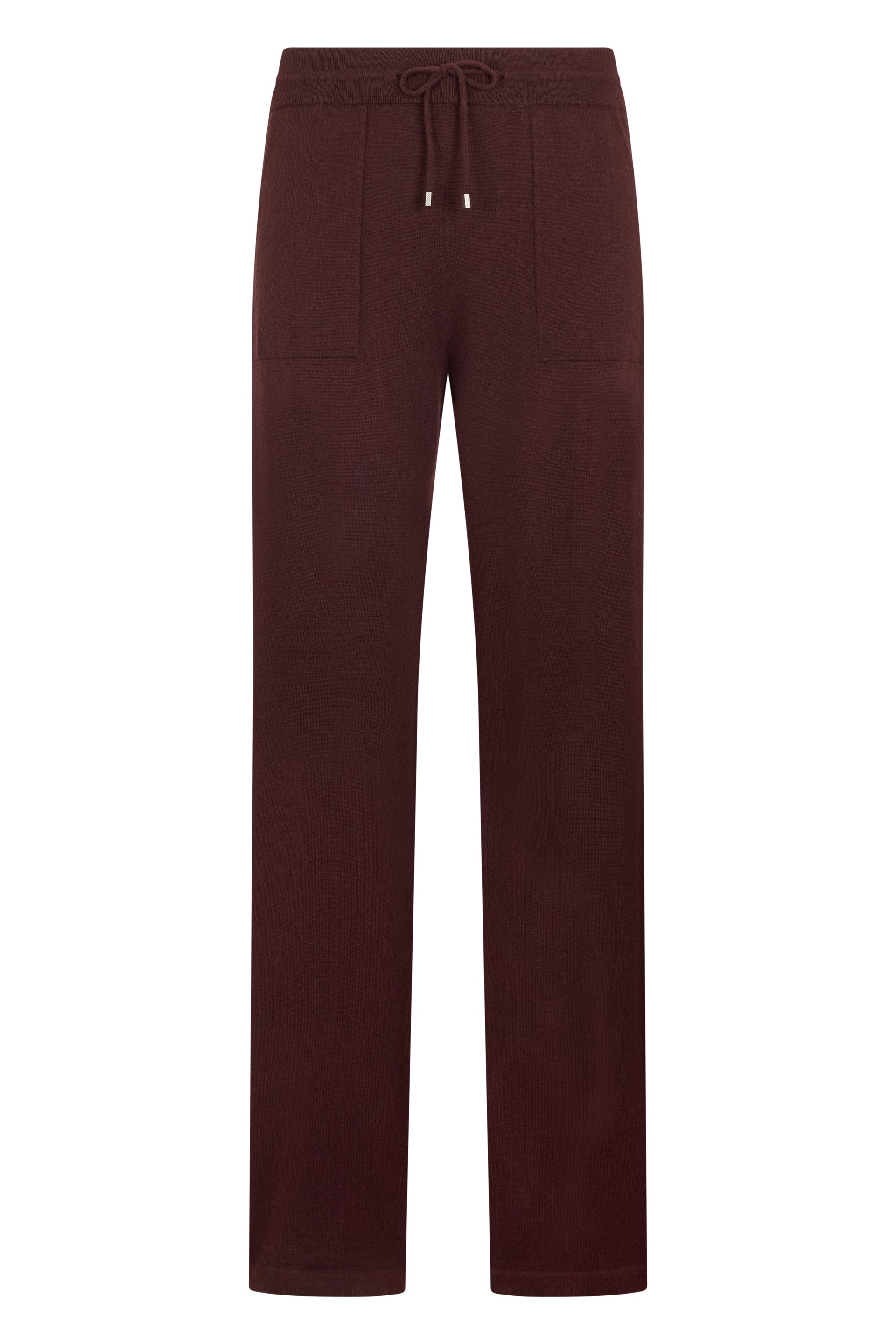 Bordeaux straight pants with elastic waist