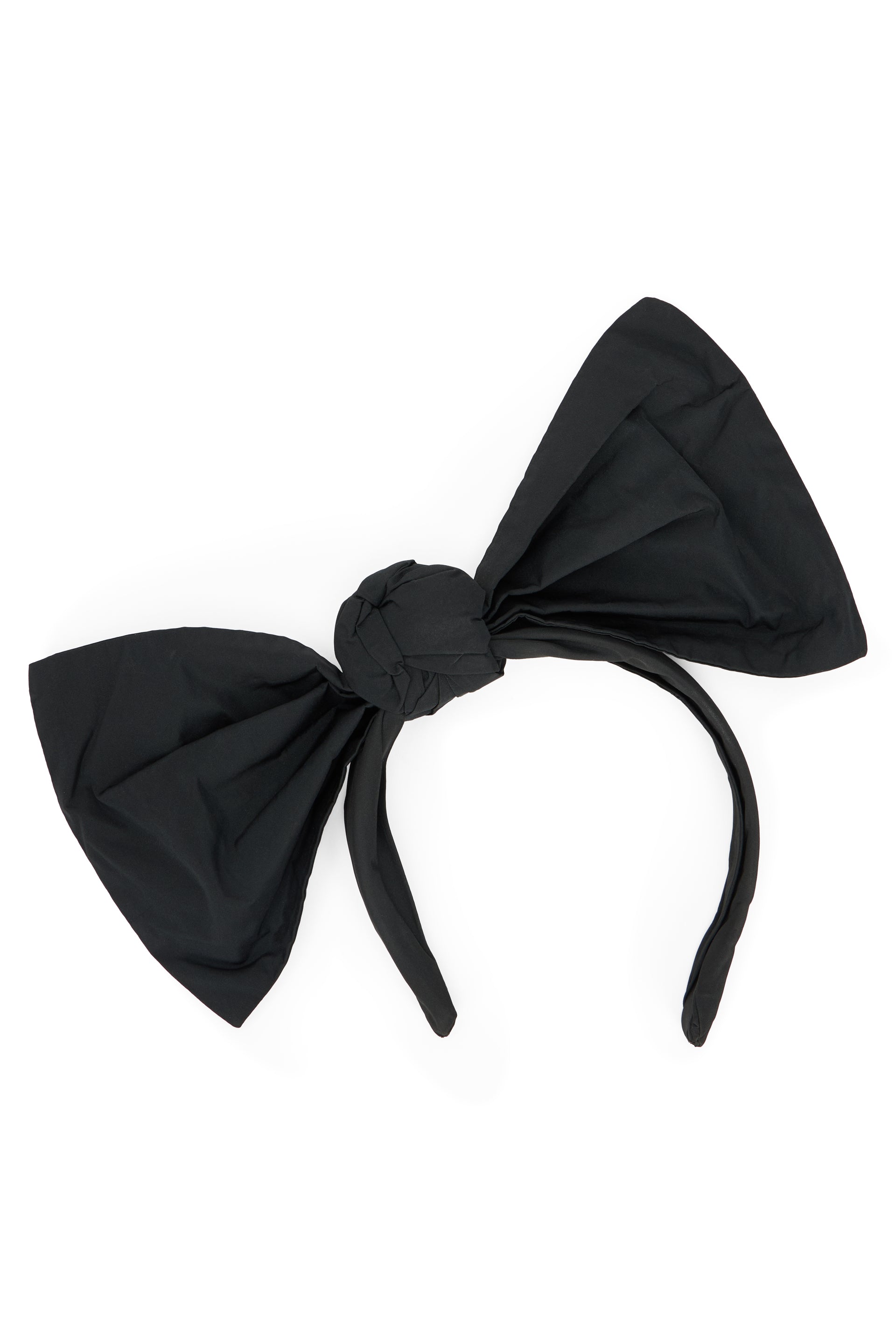 Black hairband with elegant bow.