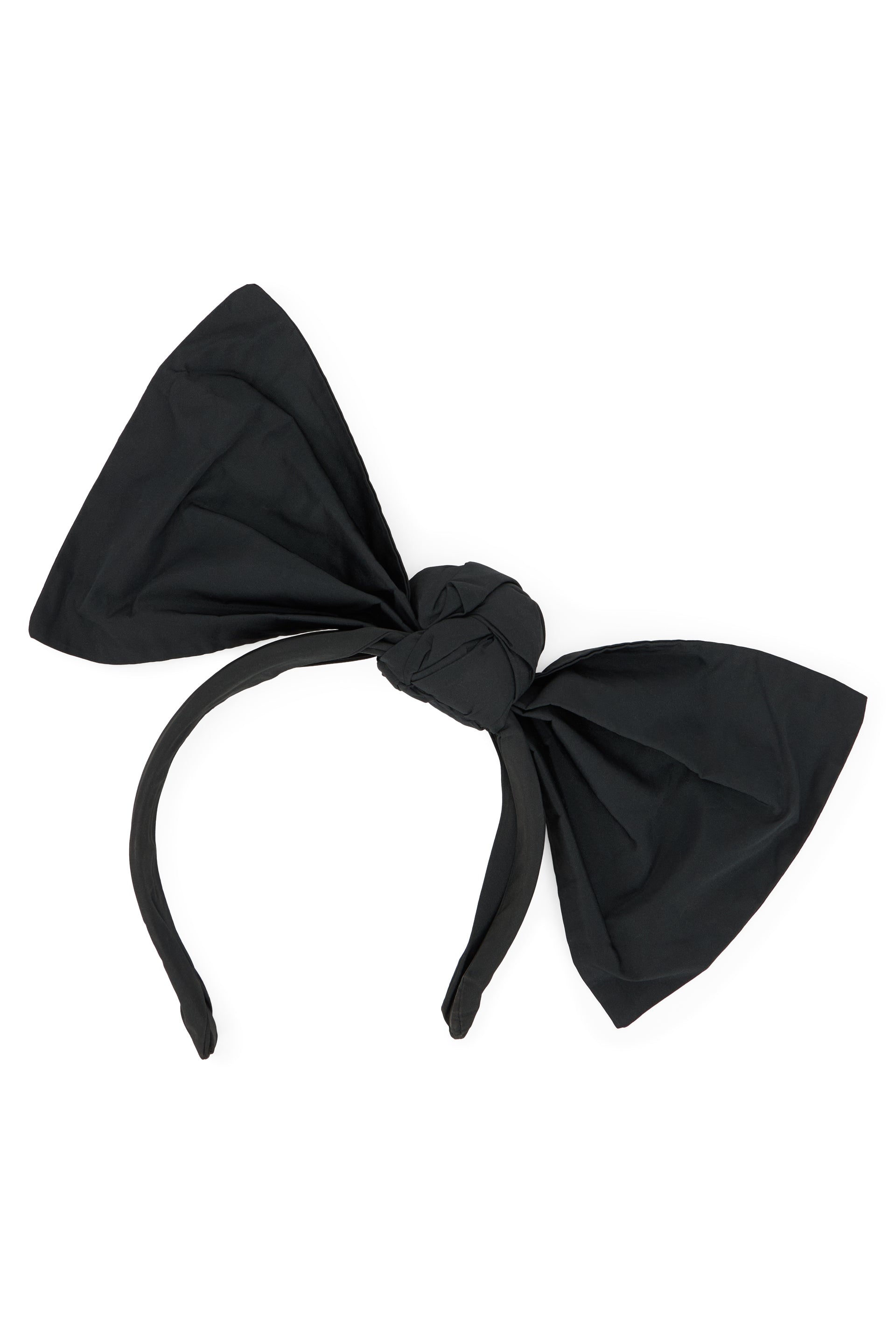 Black hairband with elegant bow.
