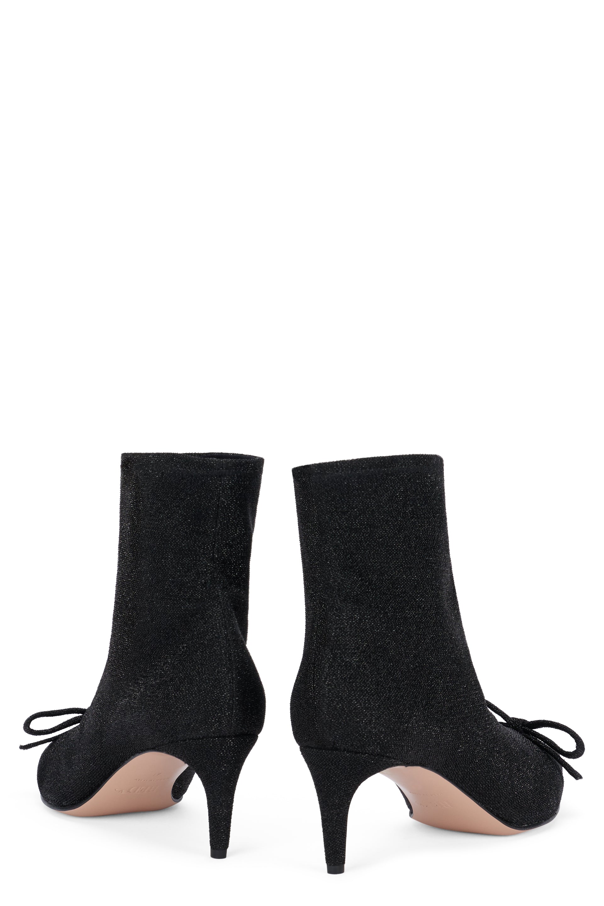Elegant black ankle boot with heel, modern and chic.